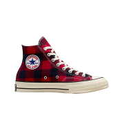 Converse Upcycled Flannel Chuck 70 Hi Red Black