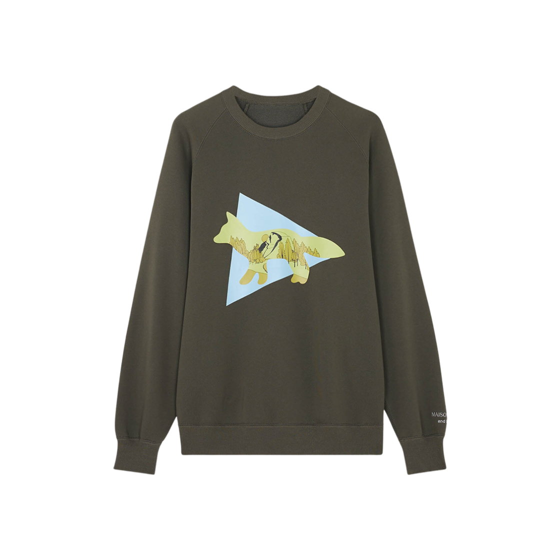 Maison Kitsune x And Wander Dry Cotton Sweatshirt Khaki 상세 이미지 1