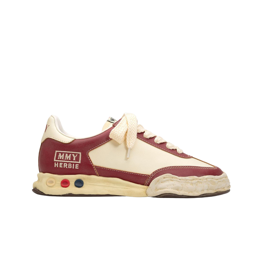 메종 미하라 야스히로 허비 OG 솔 VC 레더 로우탑 스니커즈 화이트 레드(Maison Mihara Yasuhiro Herbie OG Sole VC Leather Low-top Sneakers White Red) - 1