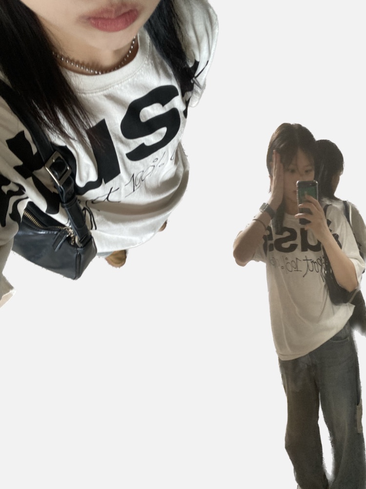 Stussy 100% Pigment Dyed T-Shirt Natural 착용 스타일