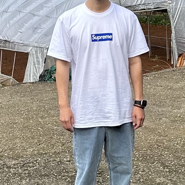 Supreme Seoul Box Logo T-Shirt White - 23FW 착용 스타일