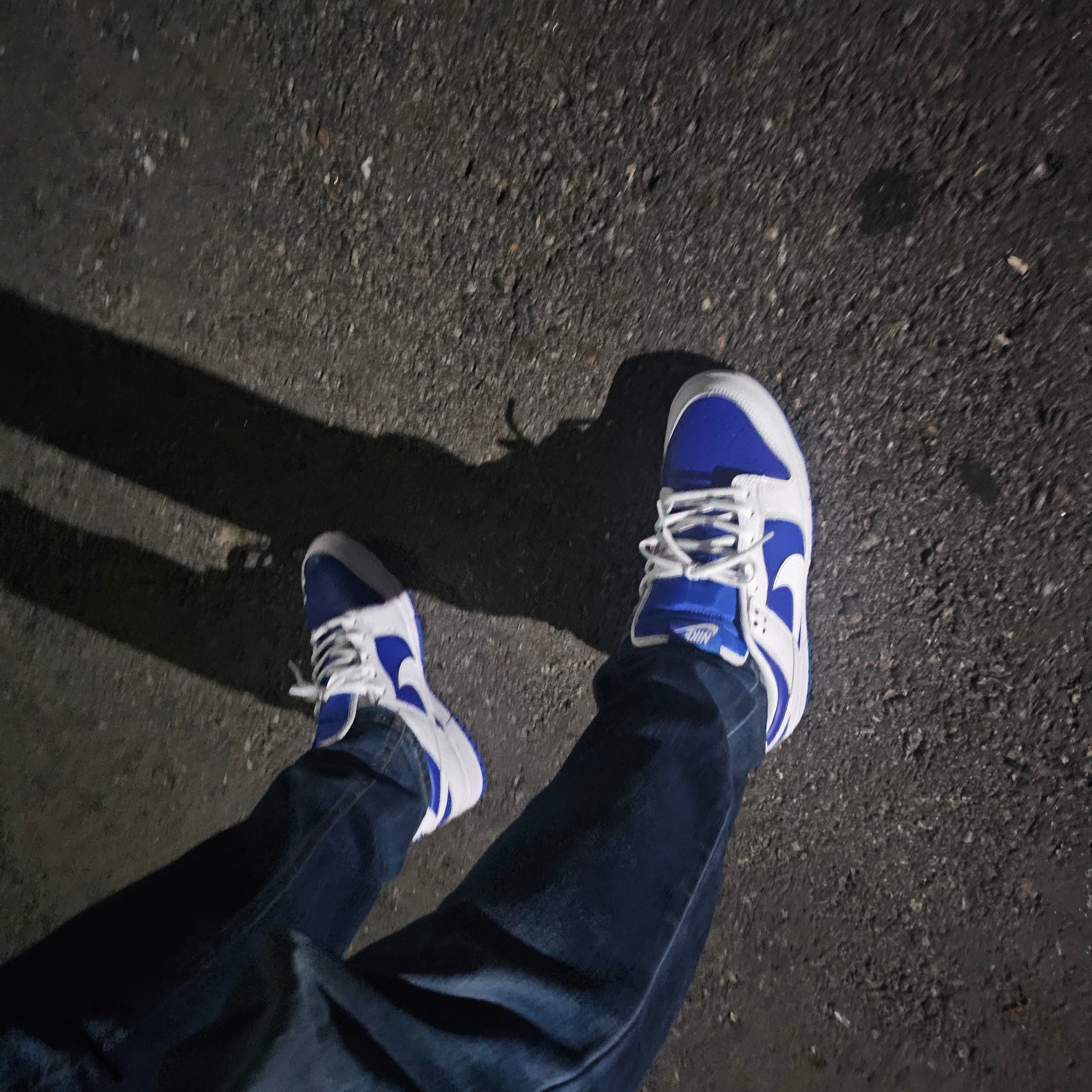 Nike Dunk Low Retro Racer Blue and White 착용 스타일 - 1