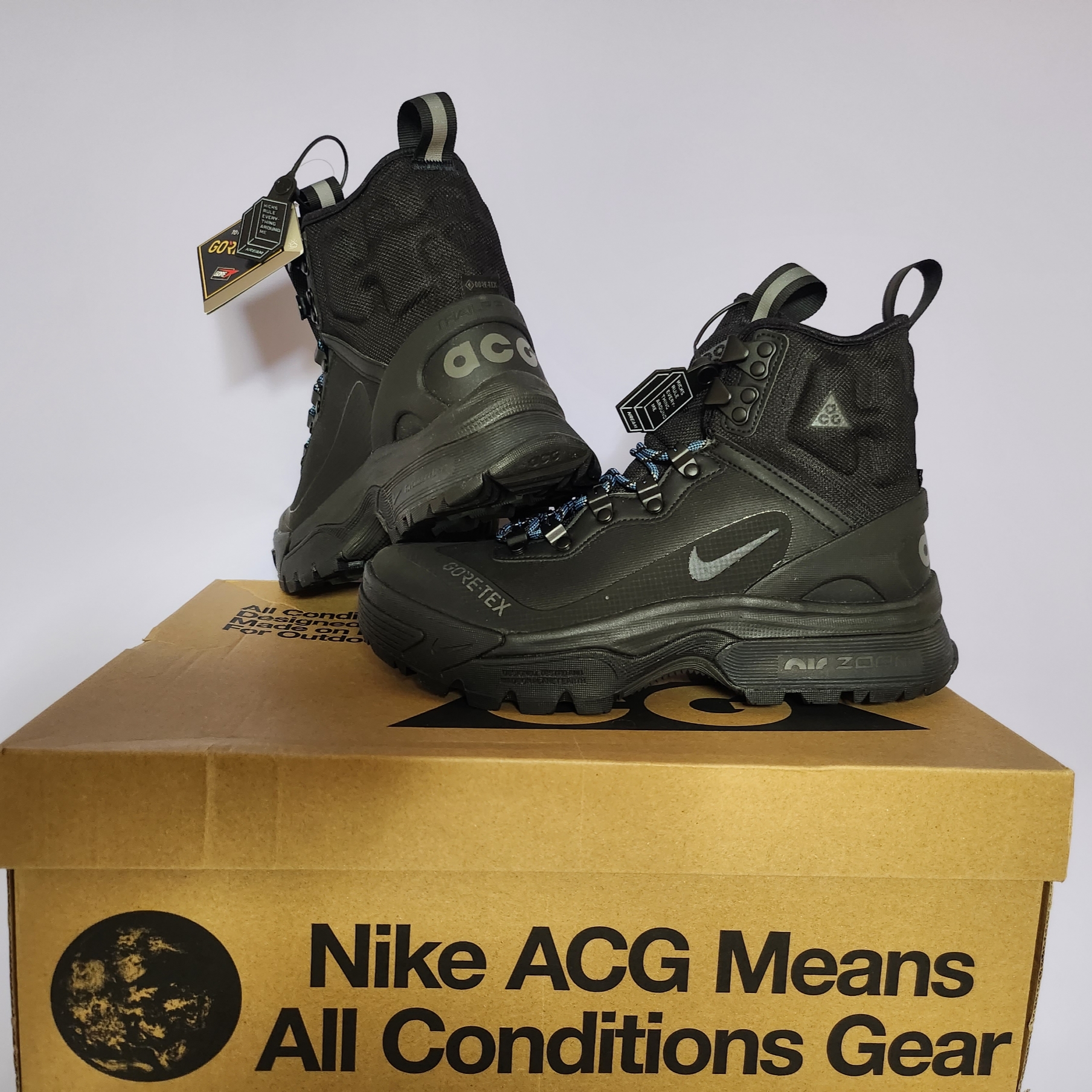 Nike ACG Air Zoom Gaiadome Gore-Tex Black 착용 스타일 - 1