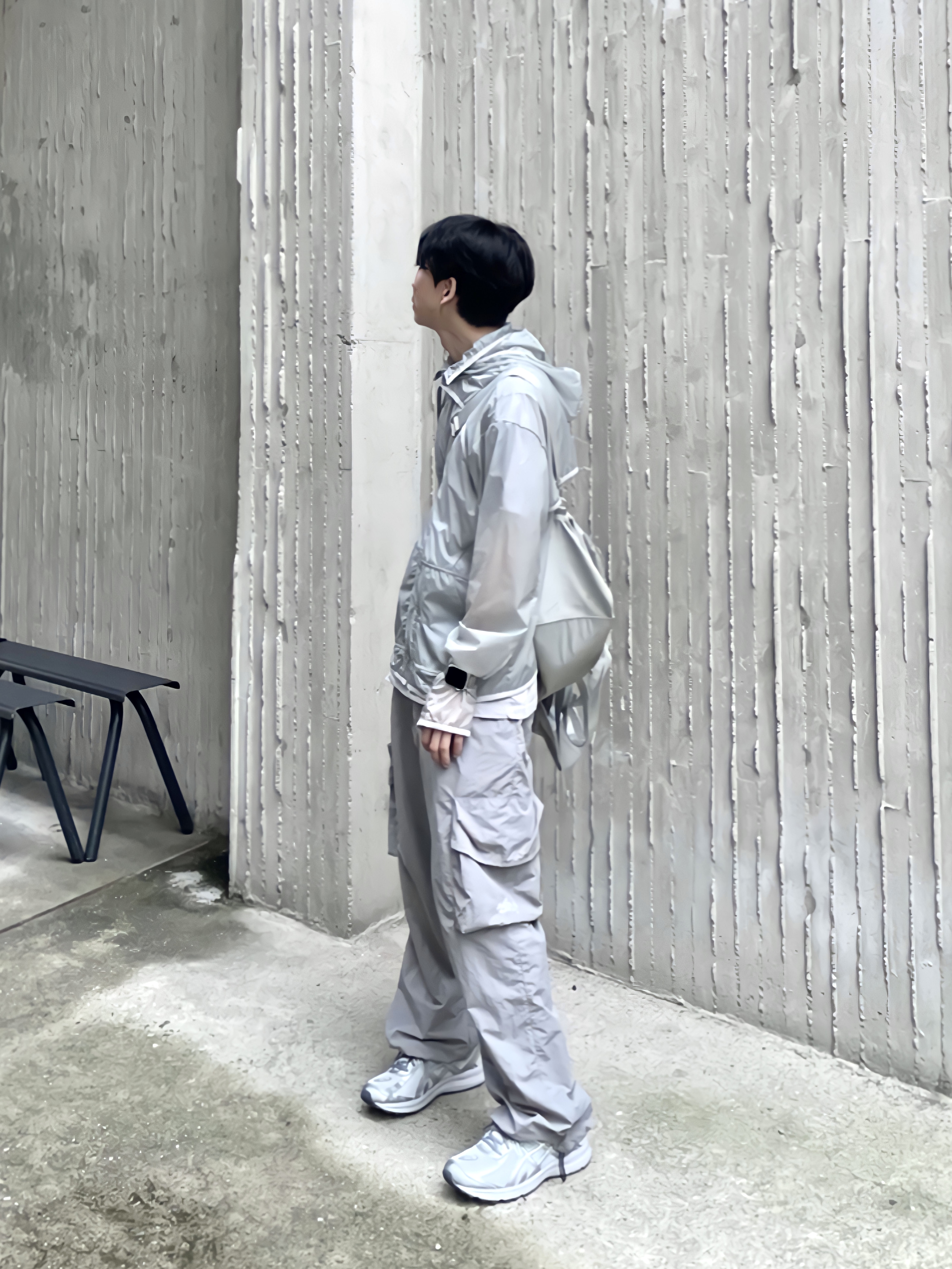 Asics Jog 100 S SMU Glacier Grey Pure Silver - 2E Wide, Apple Watch SE 44mm GPS Silver Aluminum Case with Sport Band White (Korean Ver.) 착용 스타일 - 4