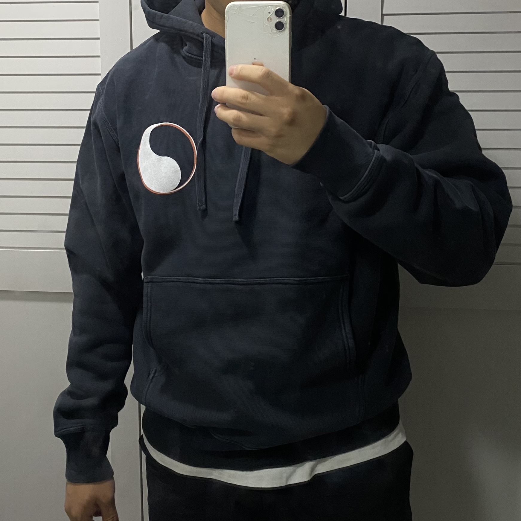 Stussy x Our Legacy Drop Shadow Pigment Dyed Hoodie Black 착용 스타일
