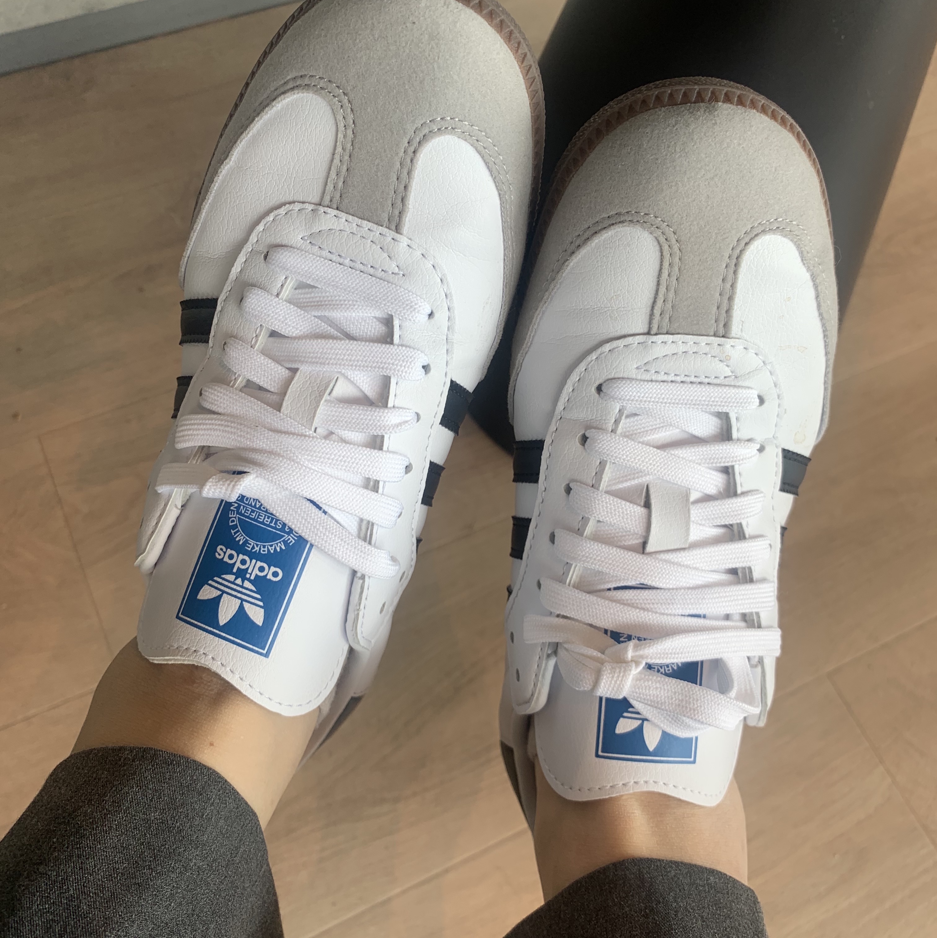 Adidas Samba Vegan White Black 착용 스타일