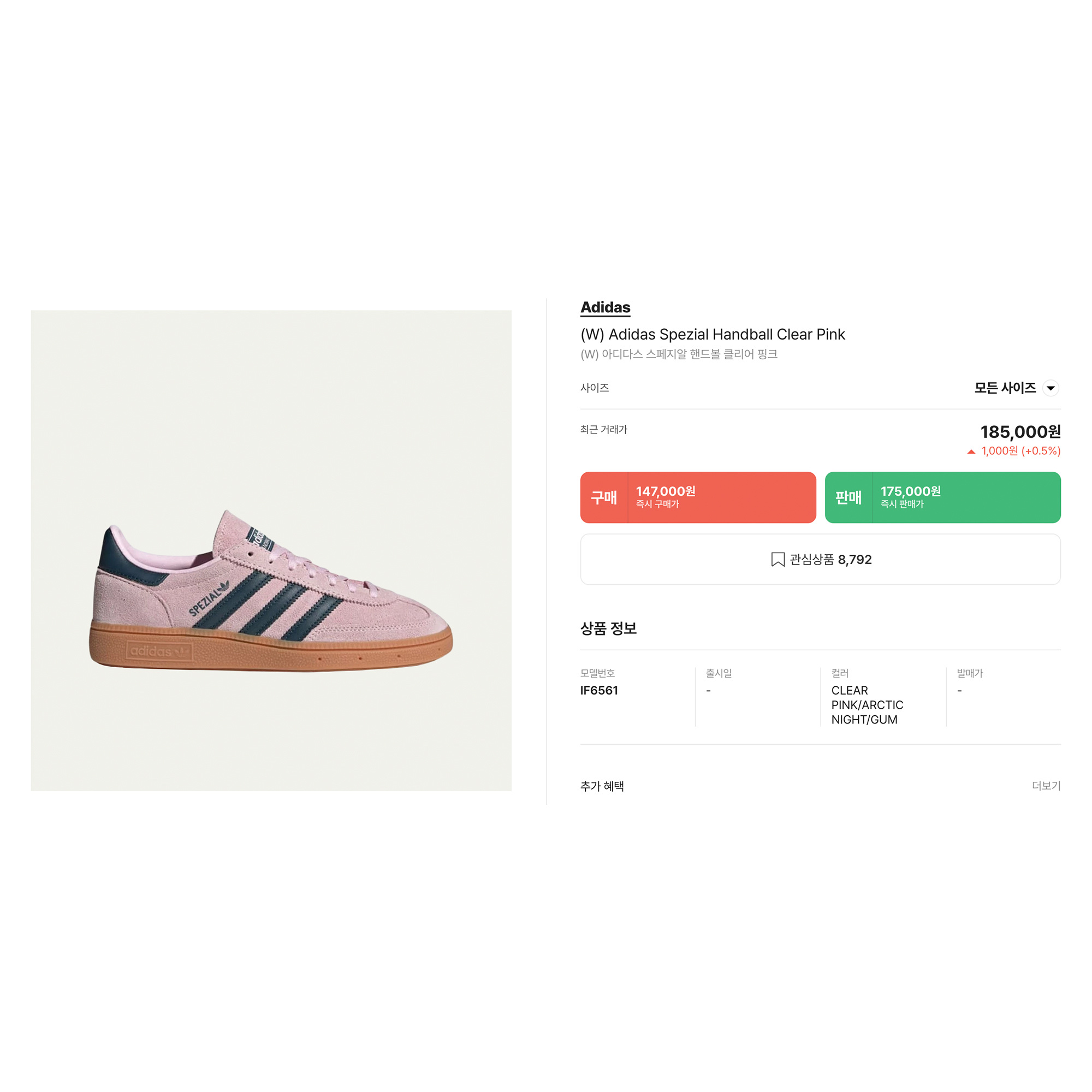 (W) Adidas Spezial Handball Clear Pink, (W) Adidas Spezial Handball Aluminium Core Black 착용 스타일 - 5