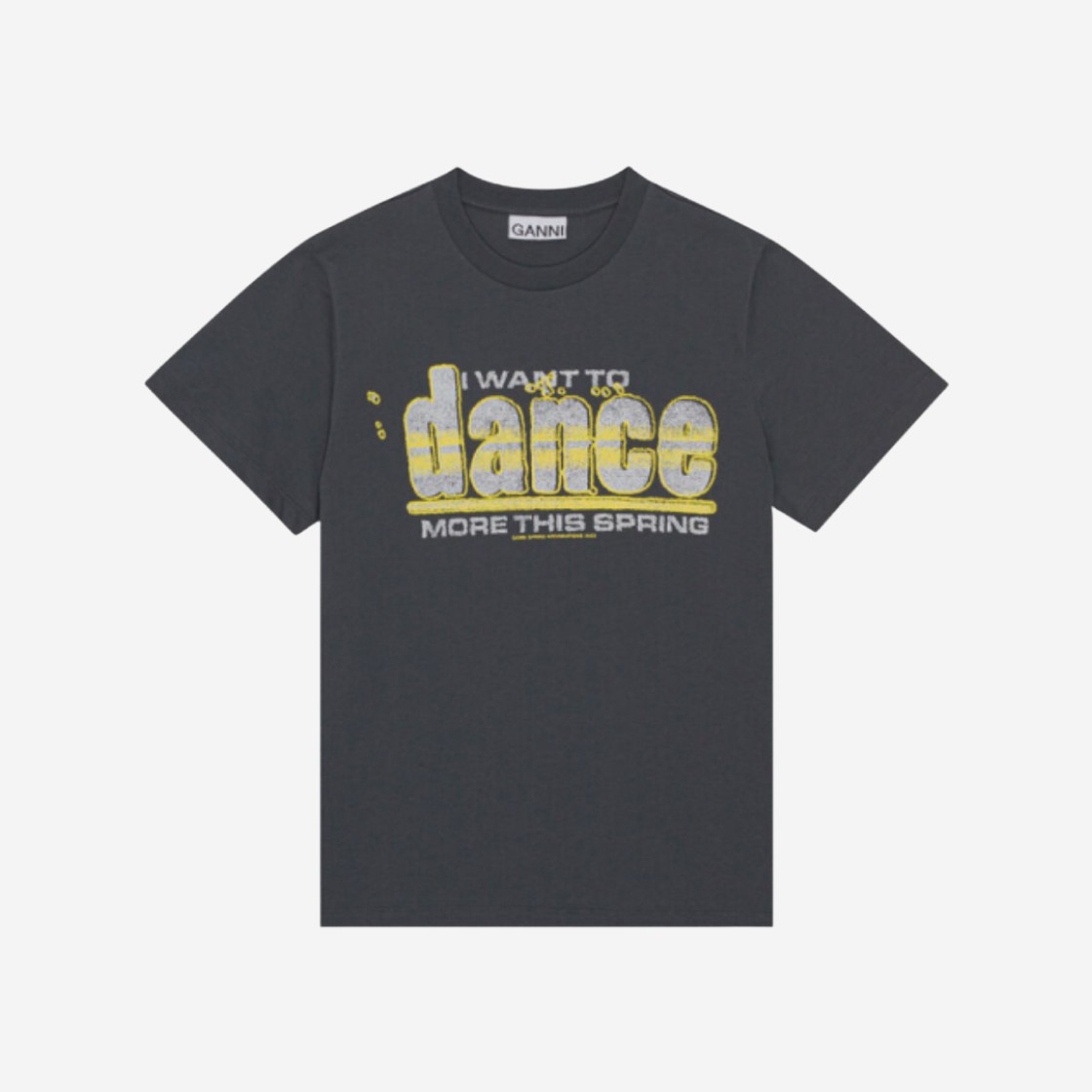 (W) Ganni Relaxed Dance Printed T-Shirt Black 상세 이미지 1