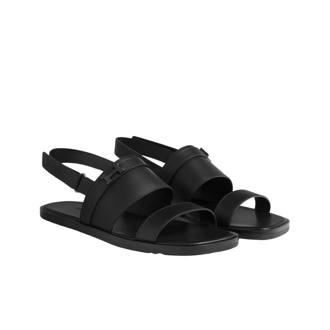 에르메스 헨리오 샌들 카프스킨 & 브러쉬드 블랙 PVD 하드웨어 누아(Hermes Henrio Sandal Calfskin & Brushed Black PVD Noir) - 2