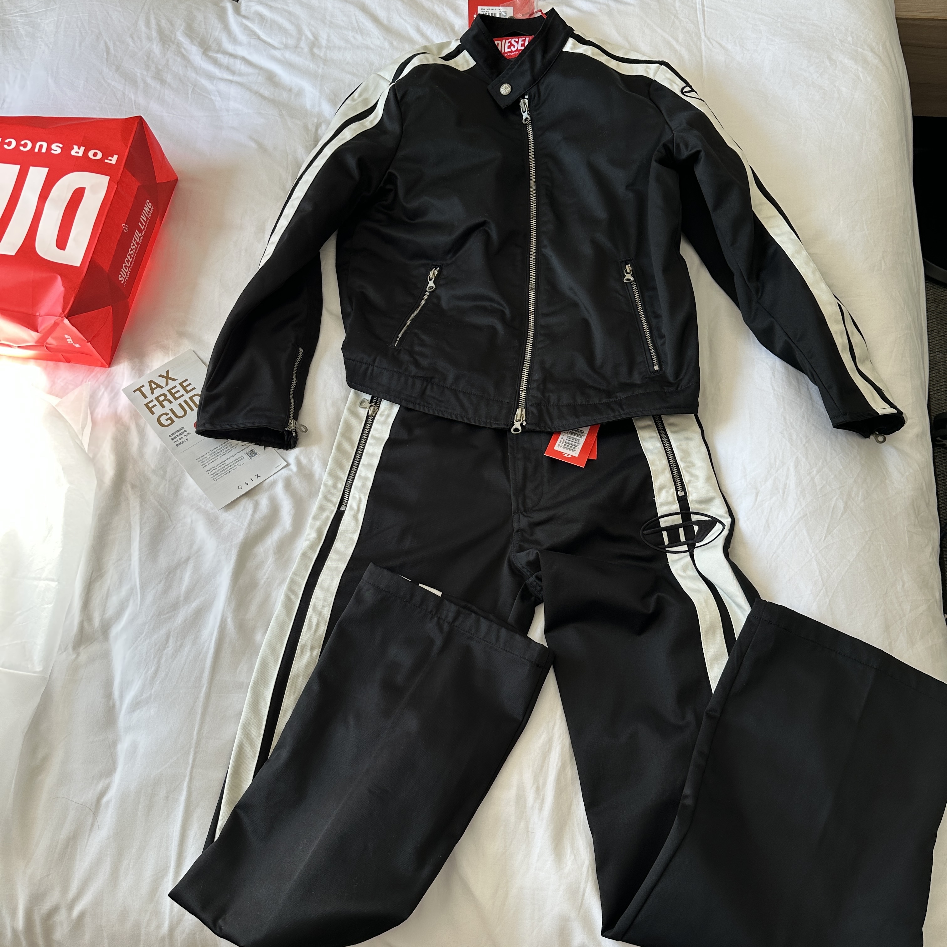 Diesel J-Beck Biker Jacket Black, Diesel P-Beck Biker Pants Black 착용 스타일 - 3