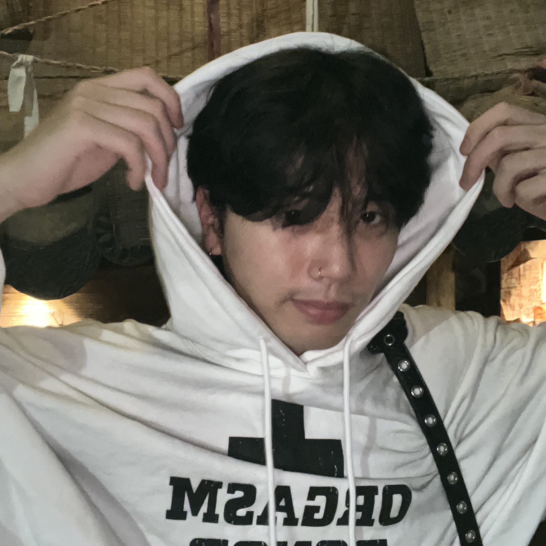 Project G/R Orgasm Donor Hoodie Dirty White, Balenciaga Skin Cat Sunglasses Black 착용 스타일 - 5