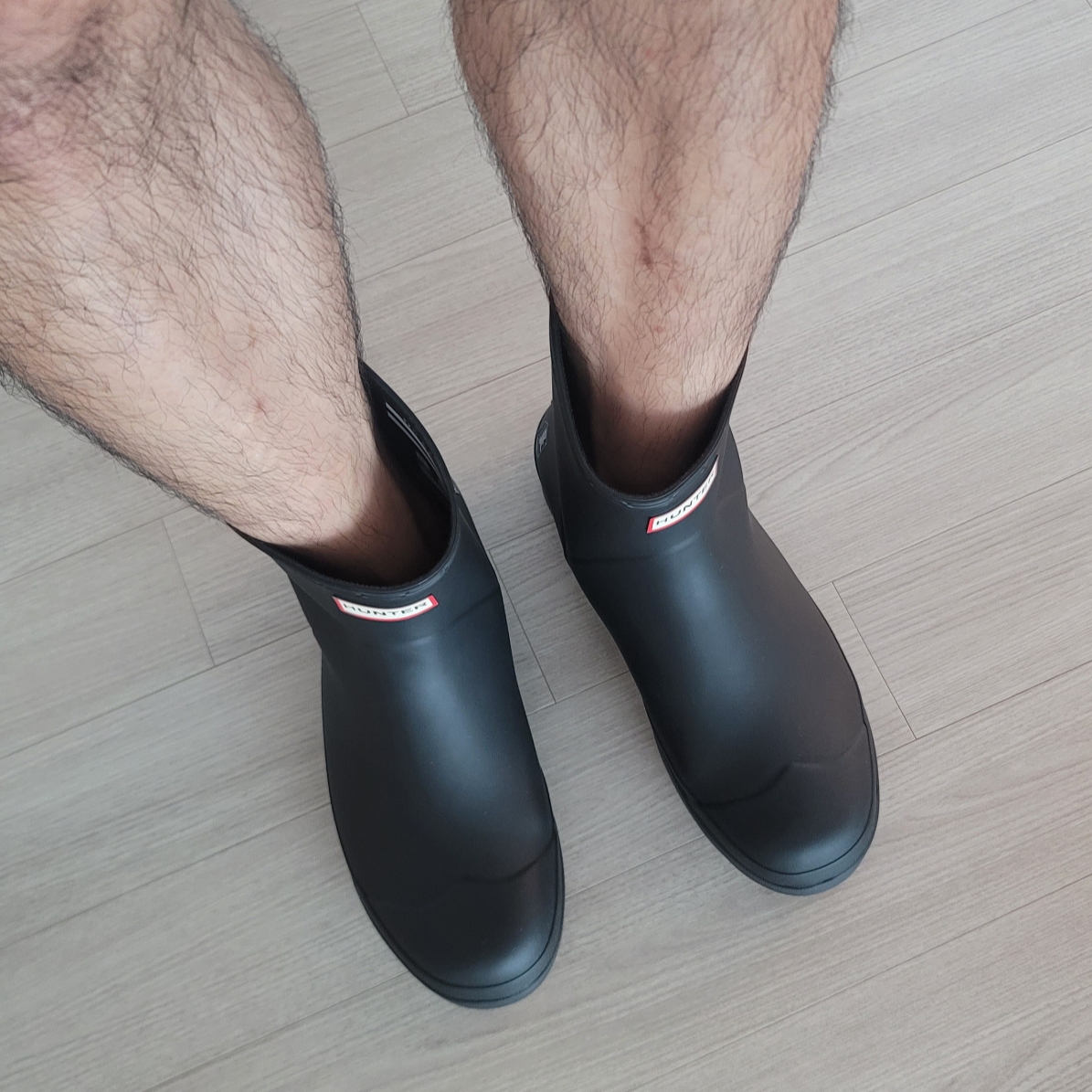 Hunter Play Short Wellington Boots Black 착용 스타일 - 4