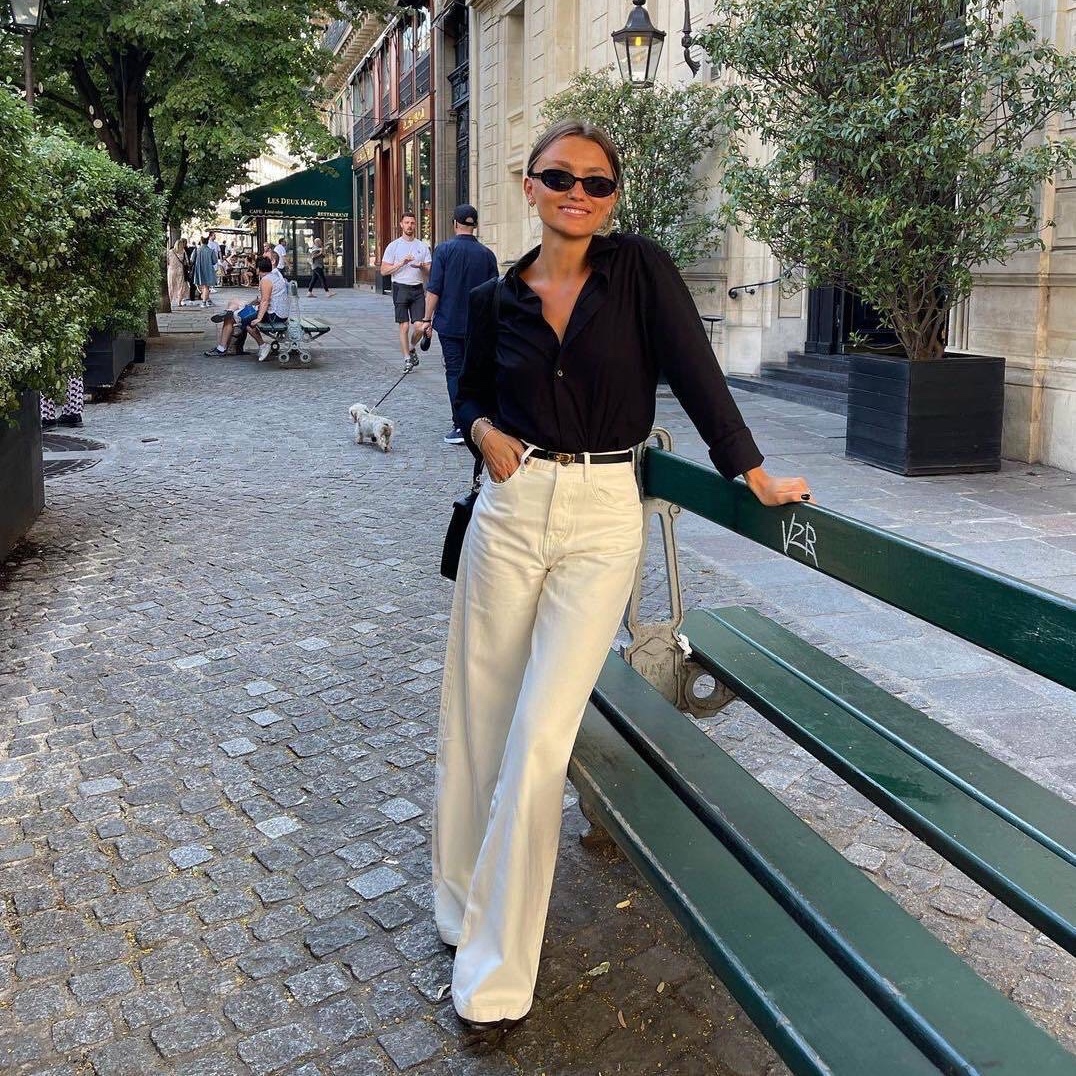 (W) Alexander Wang Cross Drape Crop Shirt in Compact Cotton Black, CDG 1986 Comme Des Garcons Archive Shirt Black 착용 스타일 - 3