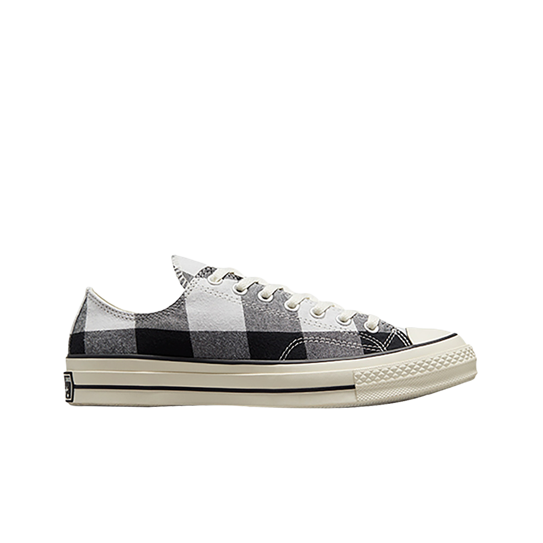 컨버스 업사이클 플란넬 척 70 로우 블랙 그레이(Converse Upcycled Flannel Chuck 70 Ox Black Grey) - 1