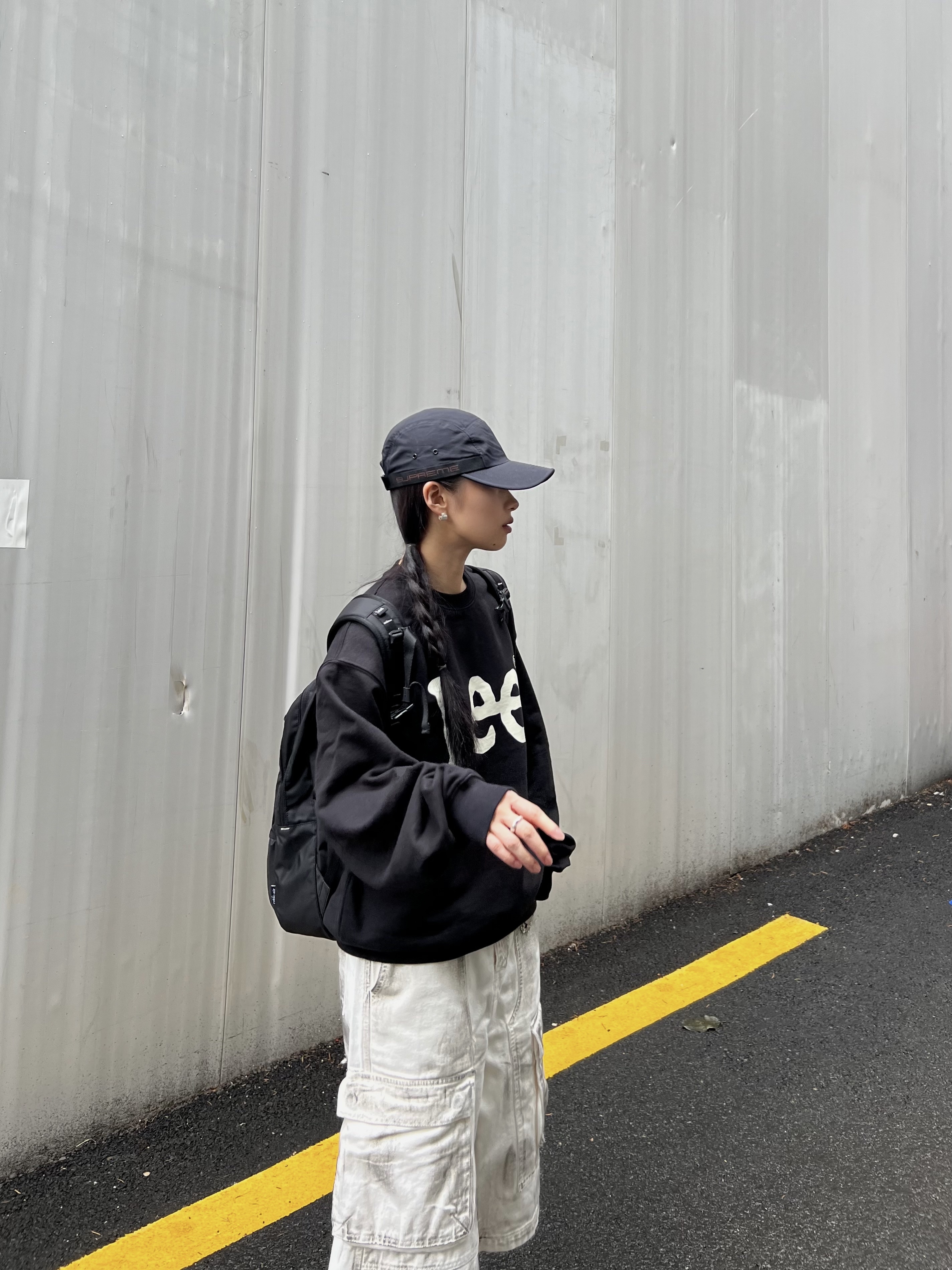 Nike x Stussy Air Penny II Black, Supreme Sport Webbing Camp Cap Black - 23SS 착용 스타일 - 3