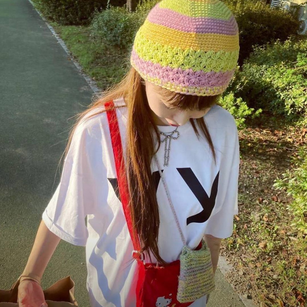 Supreme Gradient Stripe Beanie Yellow - 21FW, Nike NRG Beanie Summit White 착용 스타일 - 2