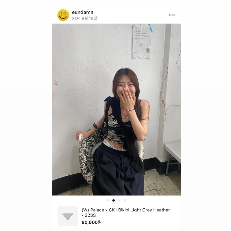 (W) Palace x CK1 Bikini Light Grey Heather - 22SS 착용 스타일