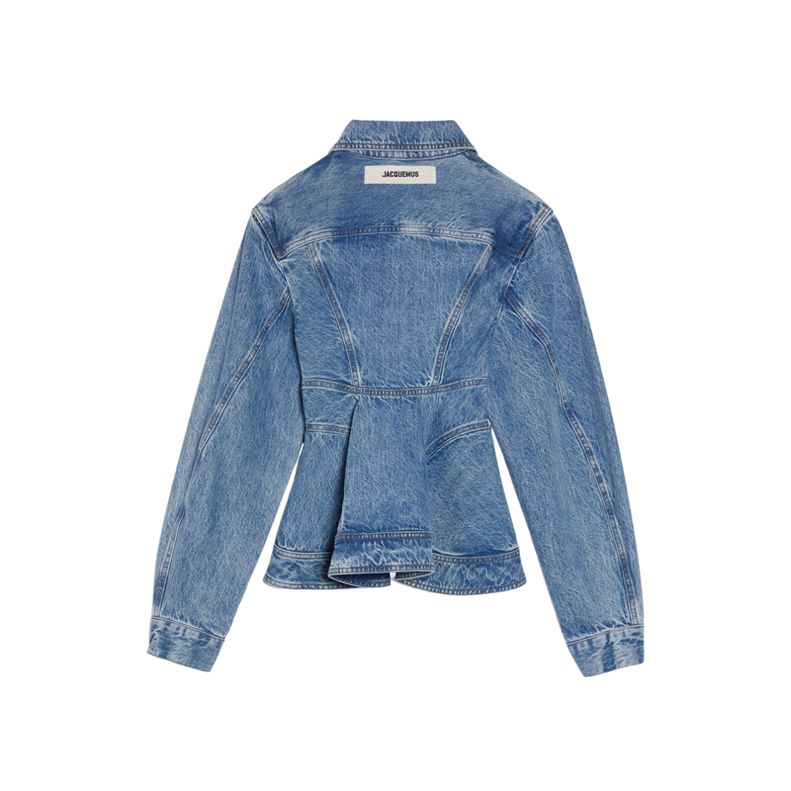 (W) Jacquemus La Veste De Nimes Caraco Peplum Denim Jacket Light Blue Tabac 상세 이미지 2