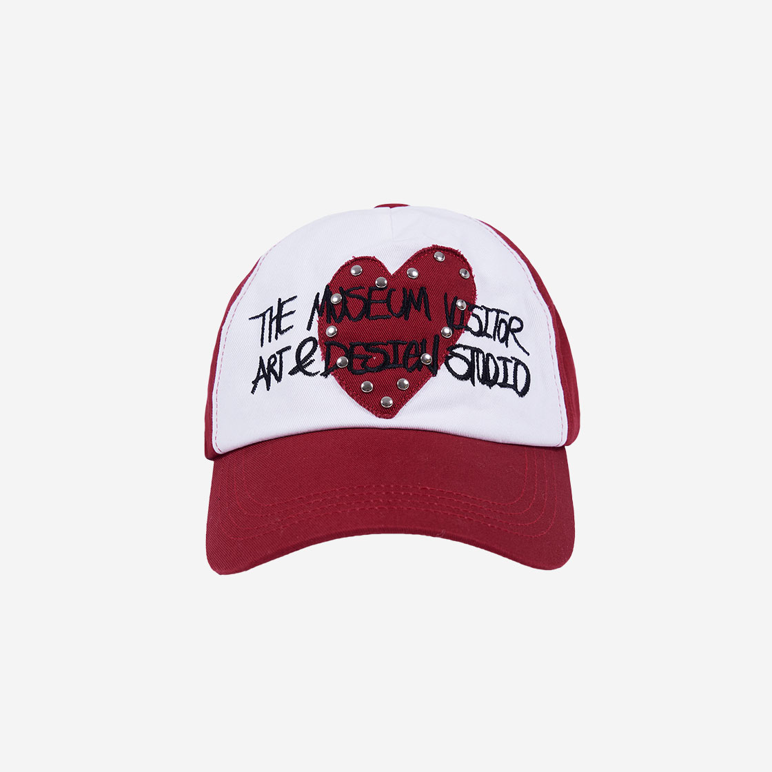 MUSINSA公式 | THE MUSEUM VISITOR HEART PATCH STUD BALLCAP - RED