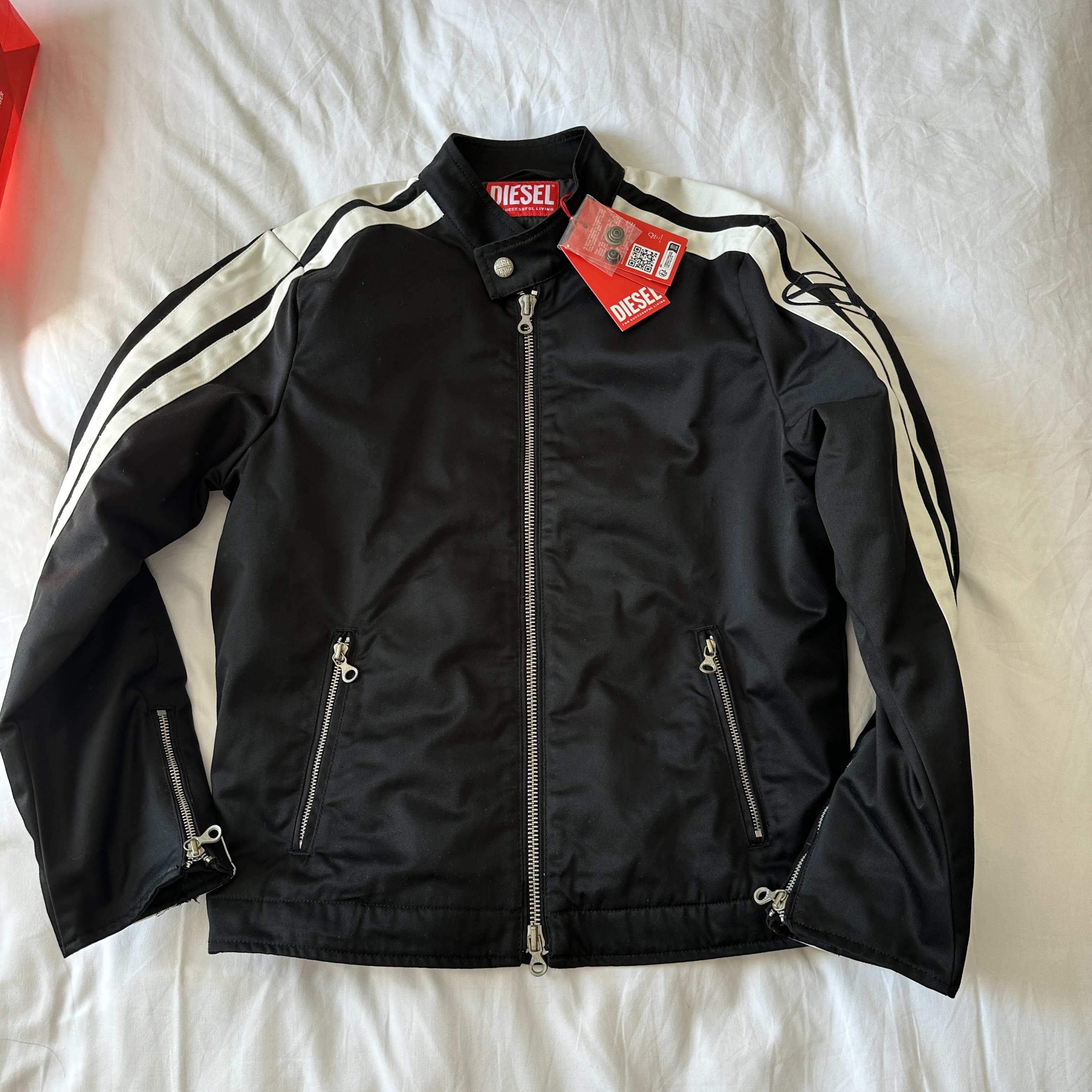 Diesel J-Beck Biker Jacket Black, Diesel P-Beck Biker Pants Black 착용 스타일 - 1