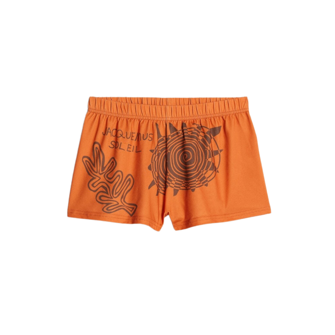 Jacquemus Le Short De Bain Summer Sketch Swim Shorts Print Arty Leaf Orange 상세 이미지 1