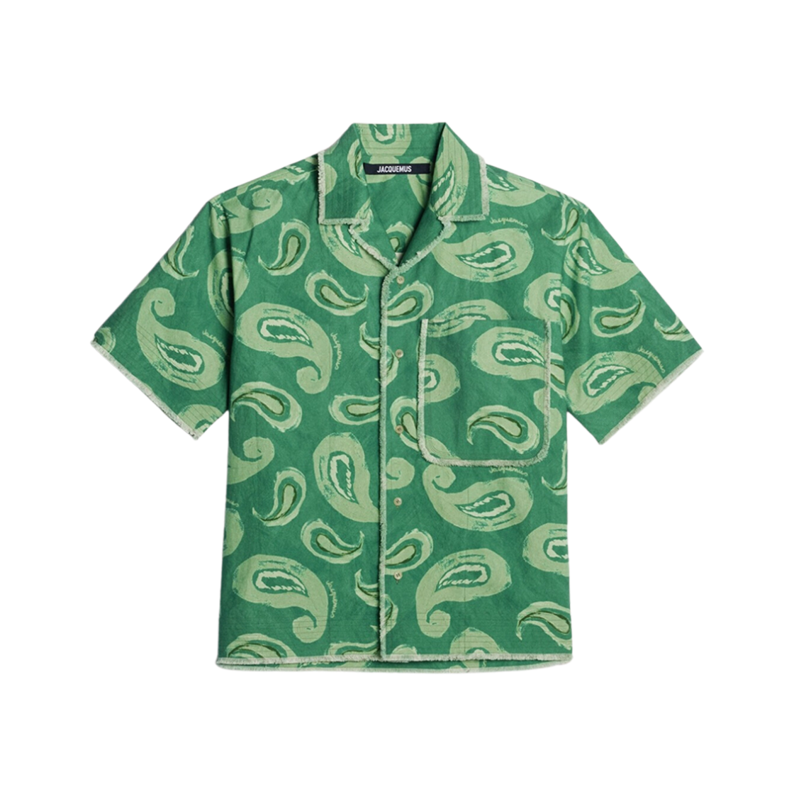 Jacquemus La Chemise Artichaut Frayed Printed Shirt Print Pop Green Paisley 상세 이미지 1