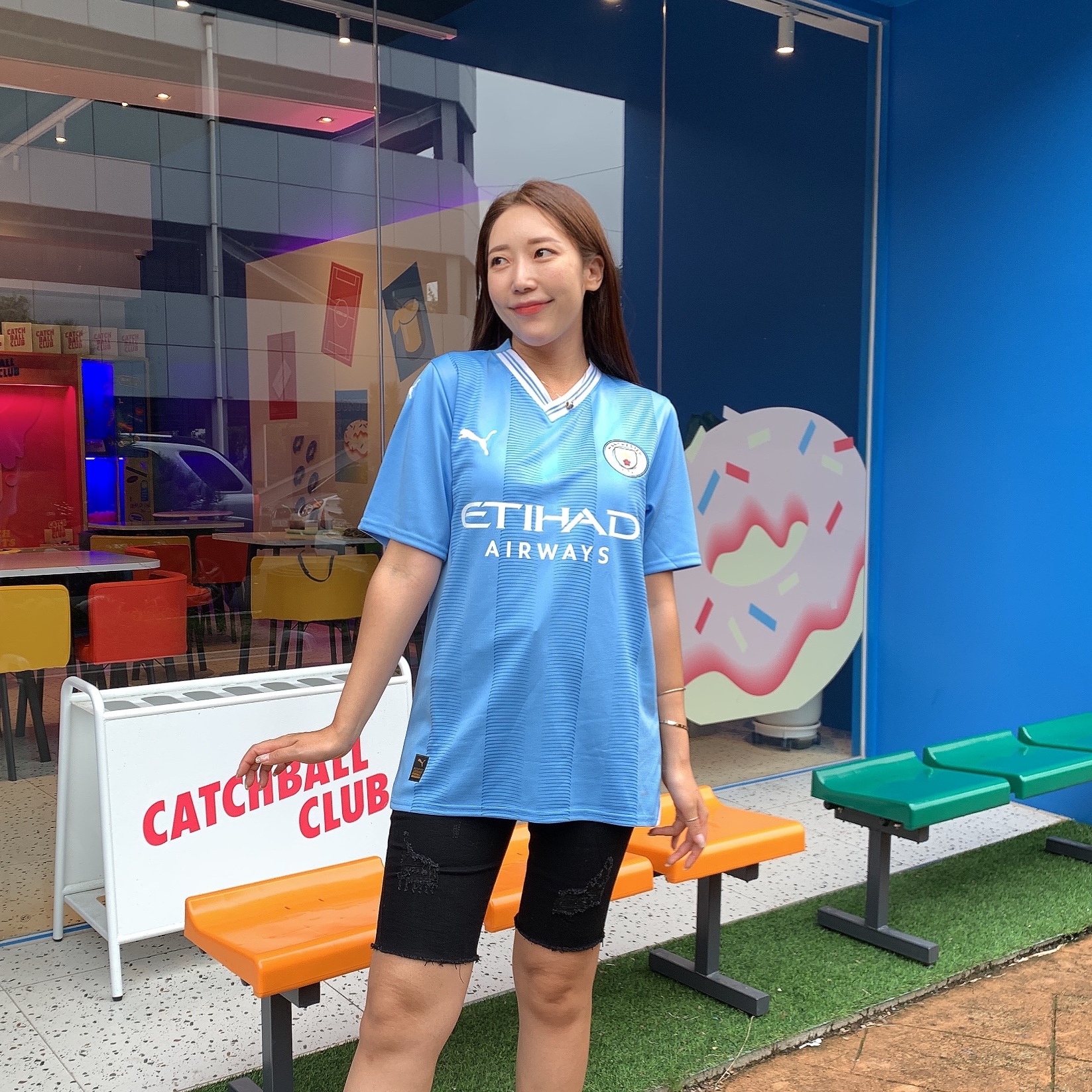 Puma Manchester City 2023/24 Home Jersey Team Light Blue (Non Marking Ver.) 착용 스타일 - 1