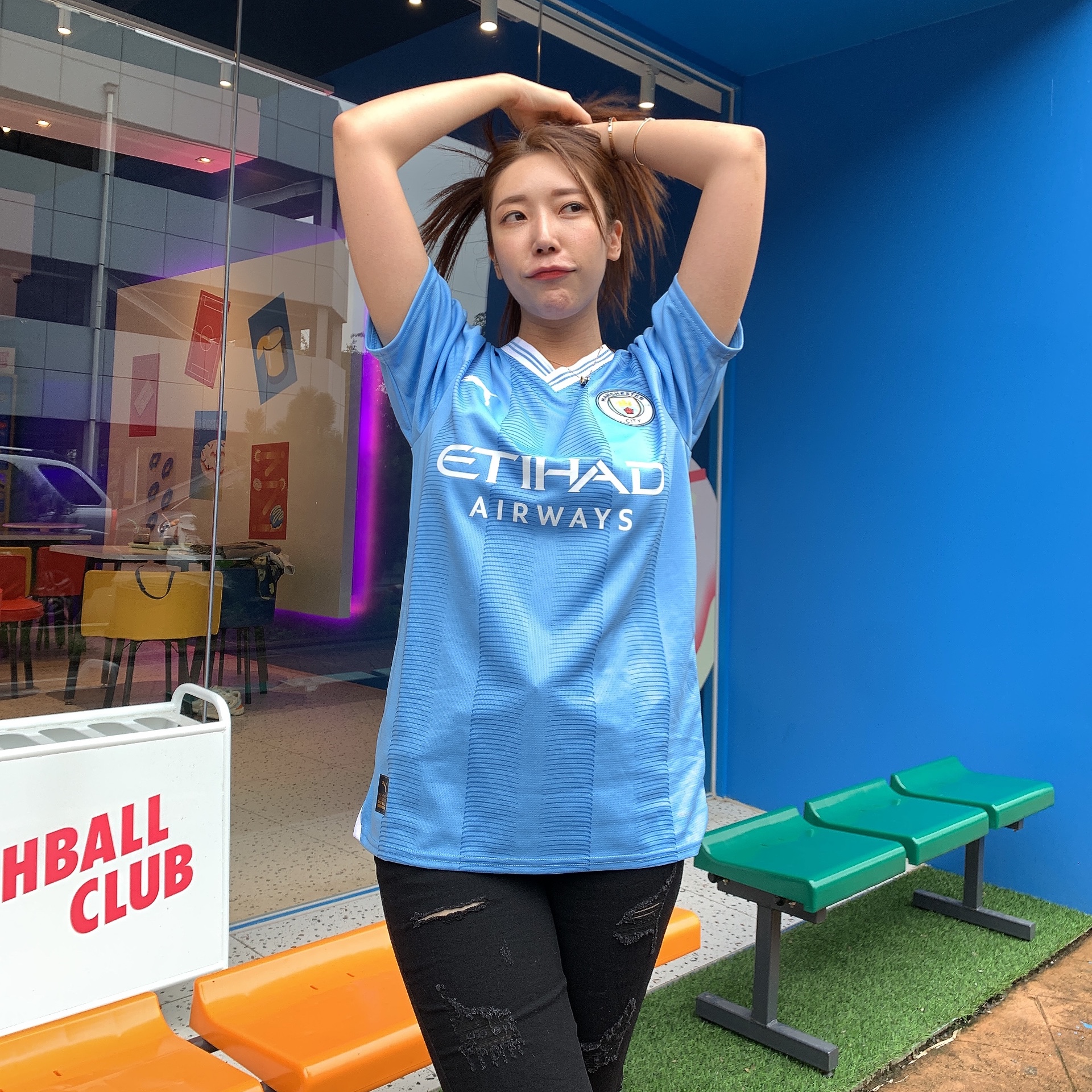 Puma Manchester City 2023/24 Home Jersey Team Light Blue (Non Marking Ver.) 착용 스타일 - 2