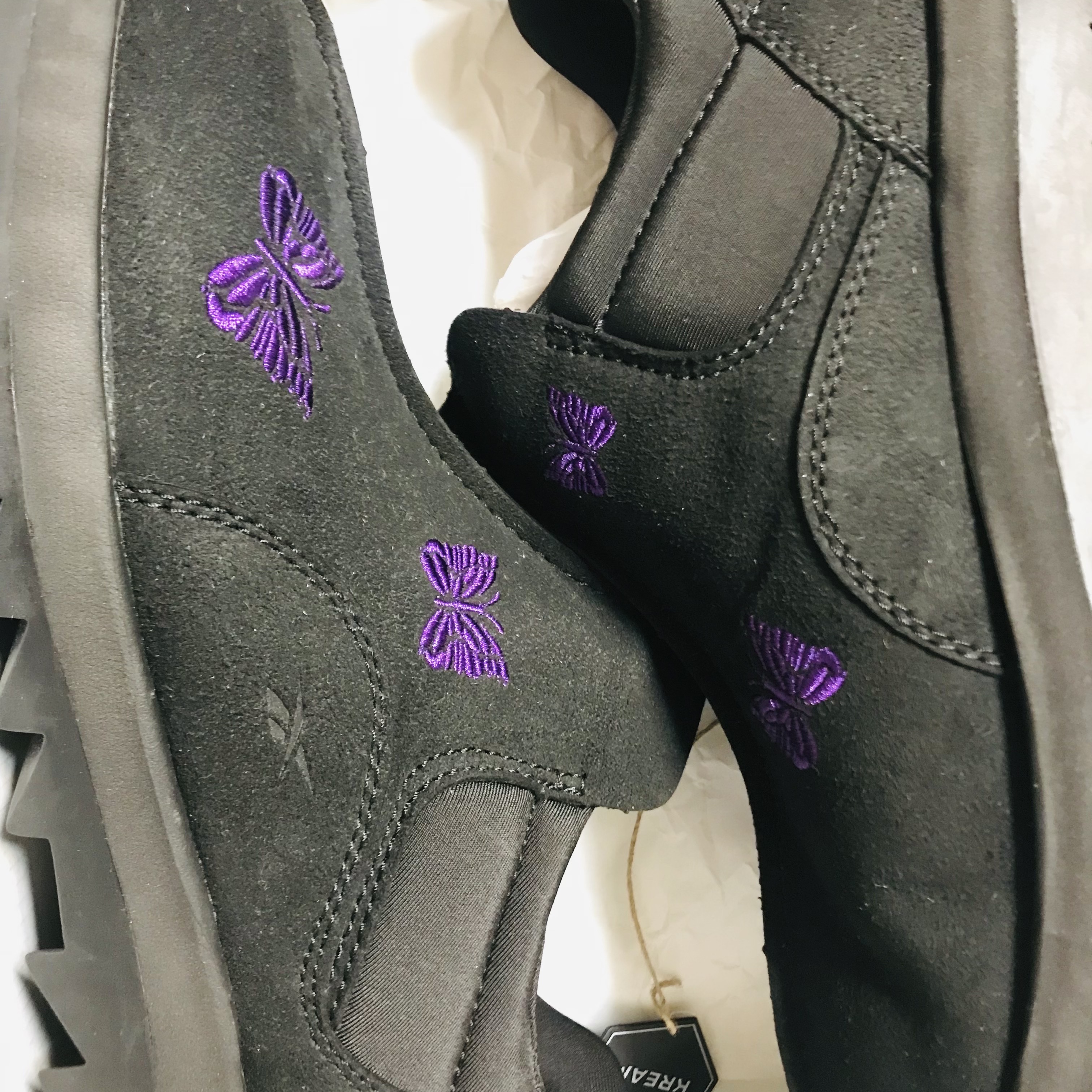 Reebok x Needles Beatnik Moc Core Black Extreme Purple 착용 스타일