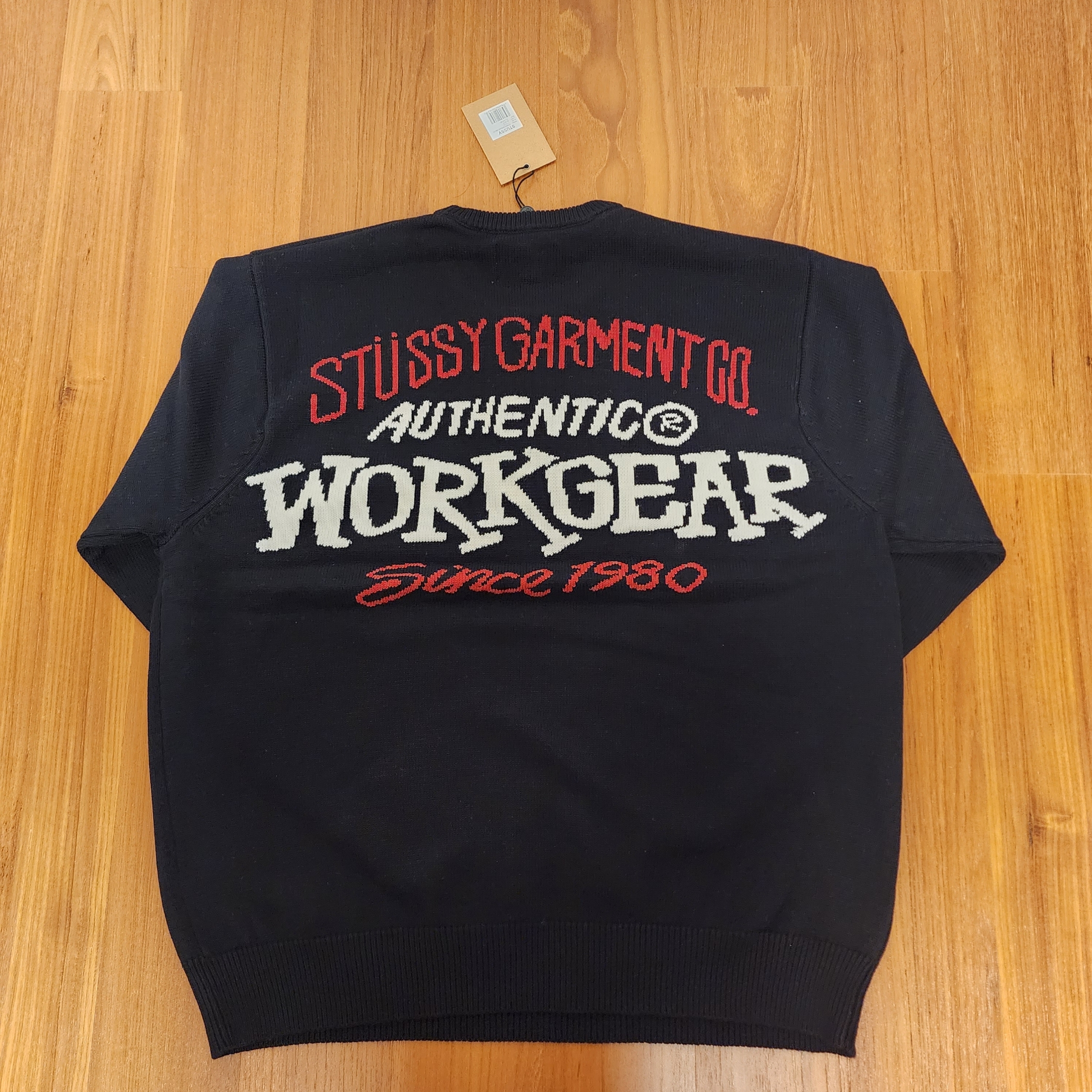 Stussy Authentic Workgear Sweater Black 착용 스타일 - 2