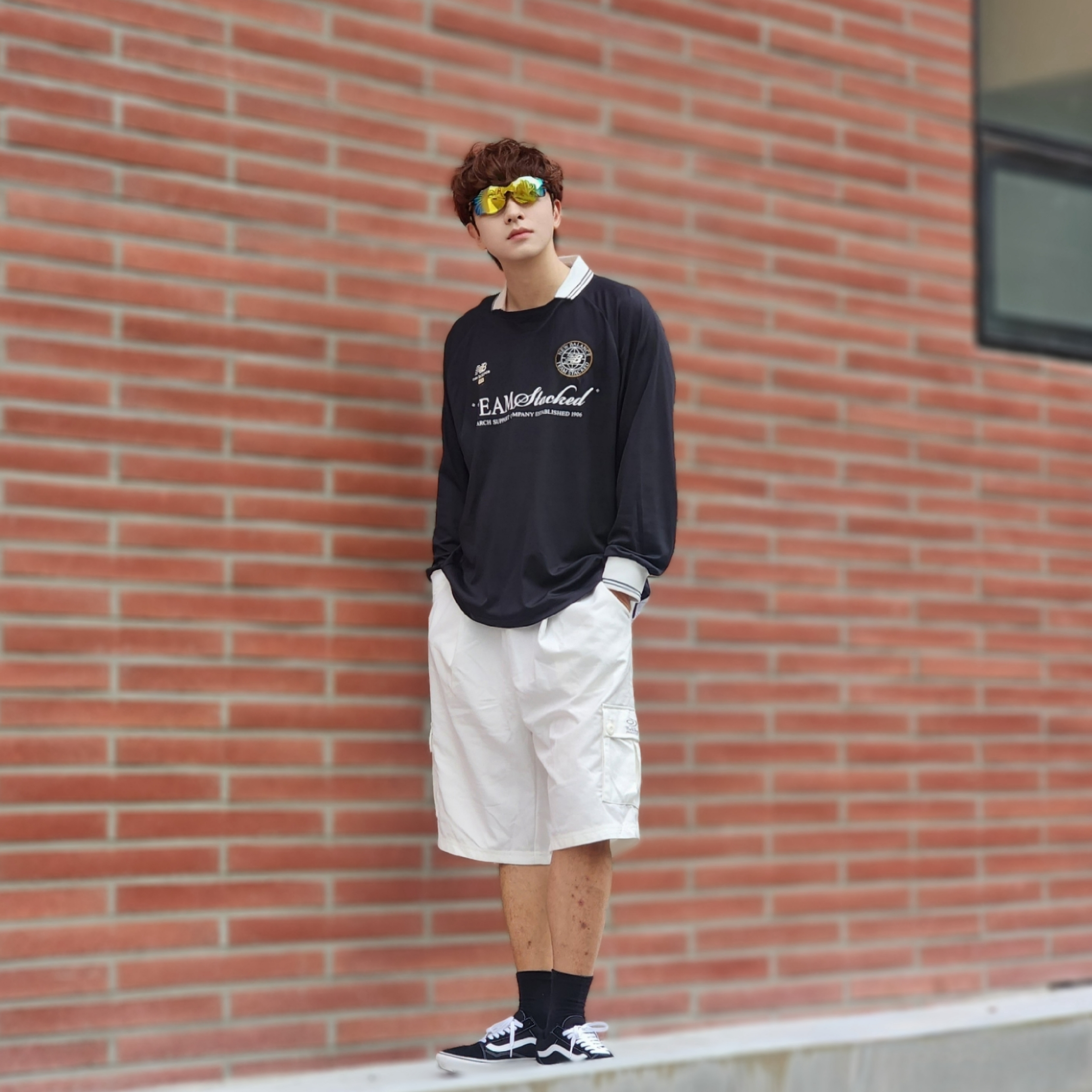 Vans ComfyCush Old Skool Black True white 착용 스타일 - 1