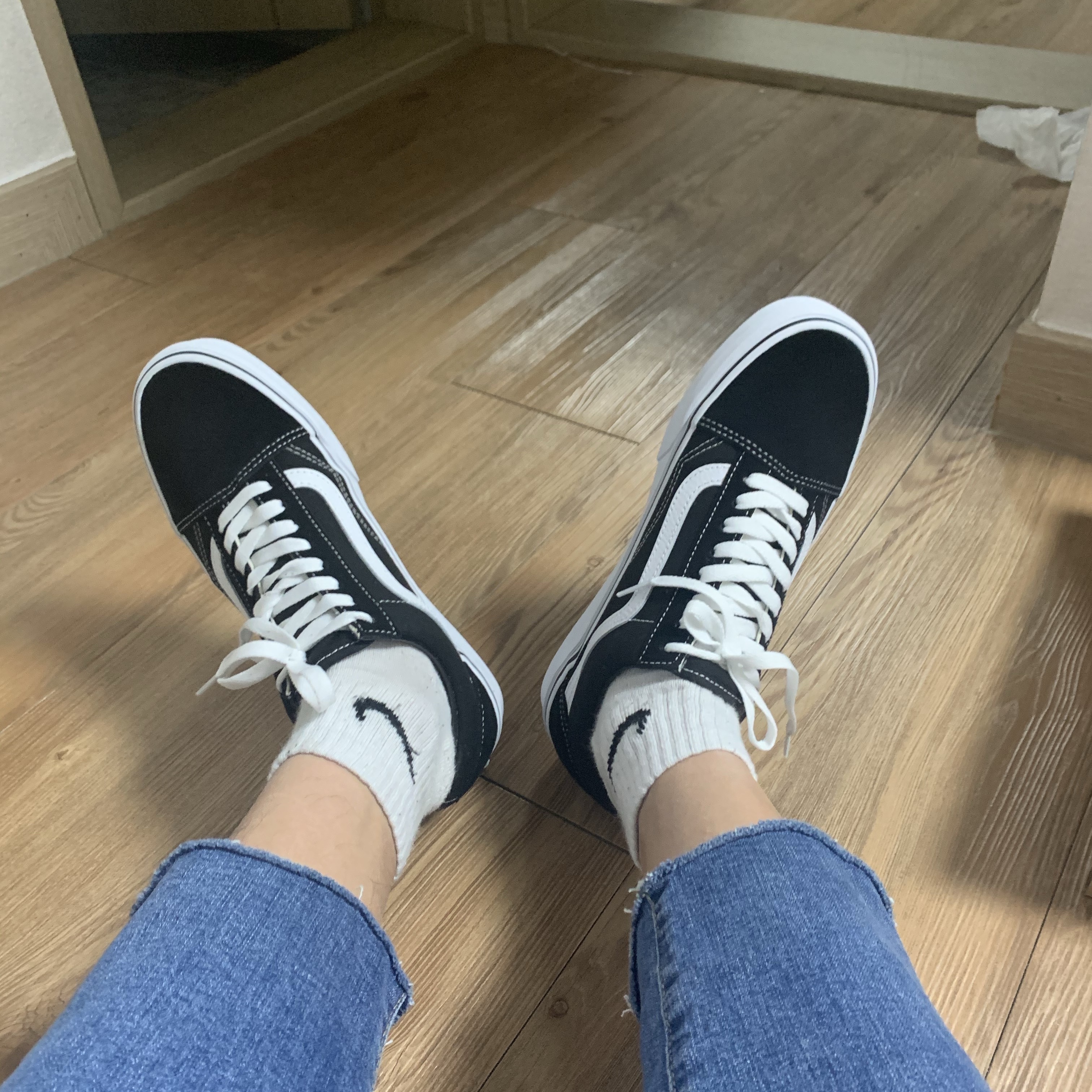 Vans Vault OG Old Skool LX Black 착용 스타일 - 1