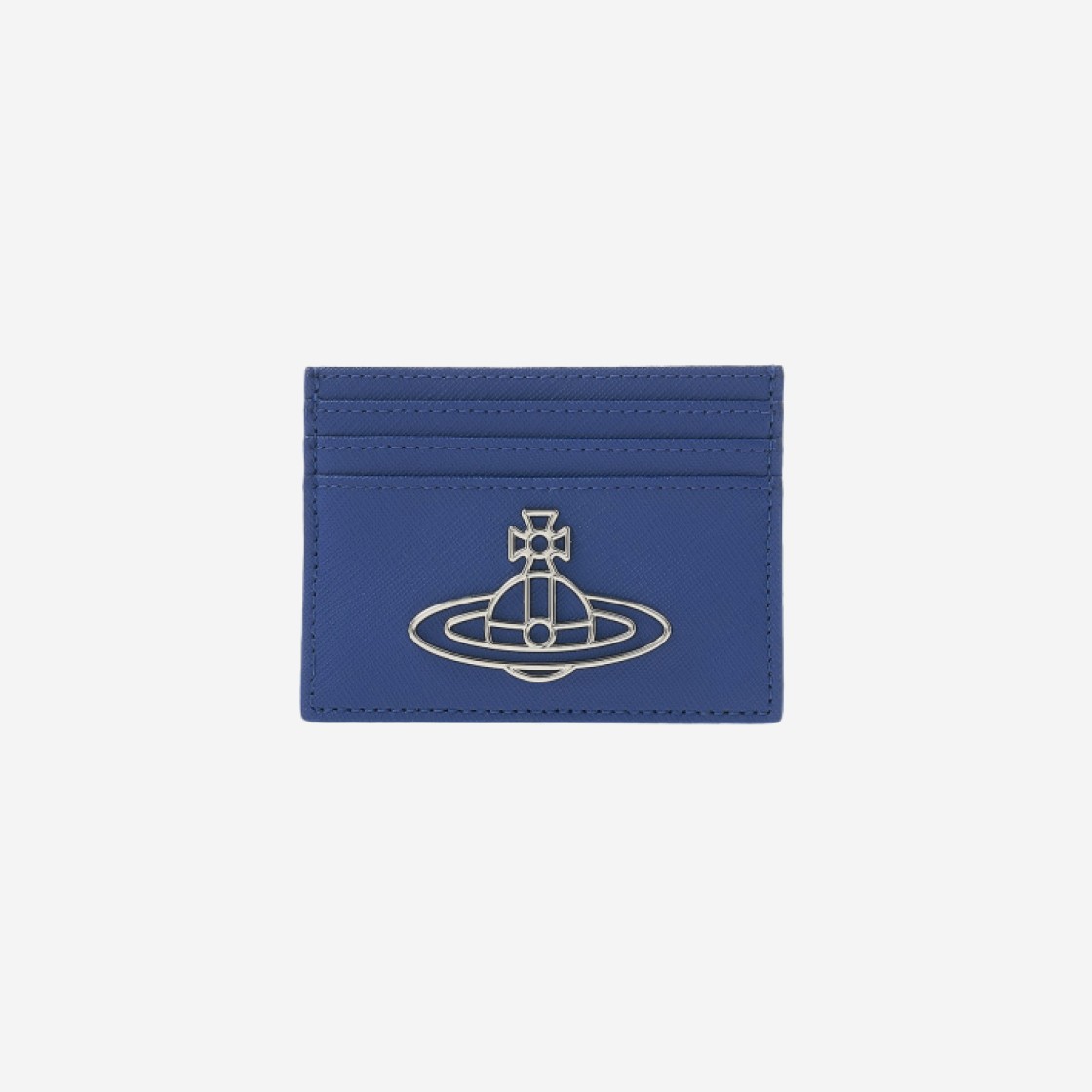 Vivienne Westwood Saffiano Thin Line Orb Card Holder Blue 상세 이미지 1