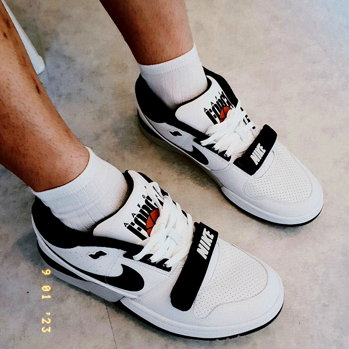 Nike x Billie Eilish Air Alpha Force 88 Black and White 착용 스타일