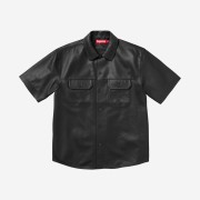 Supreme Leather S/S Work Shirt Black - 23FW