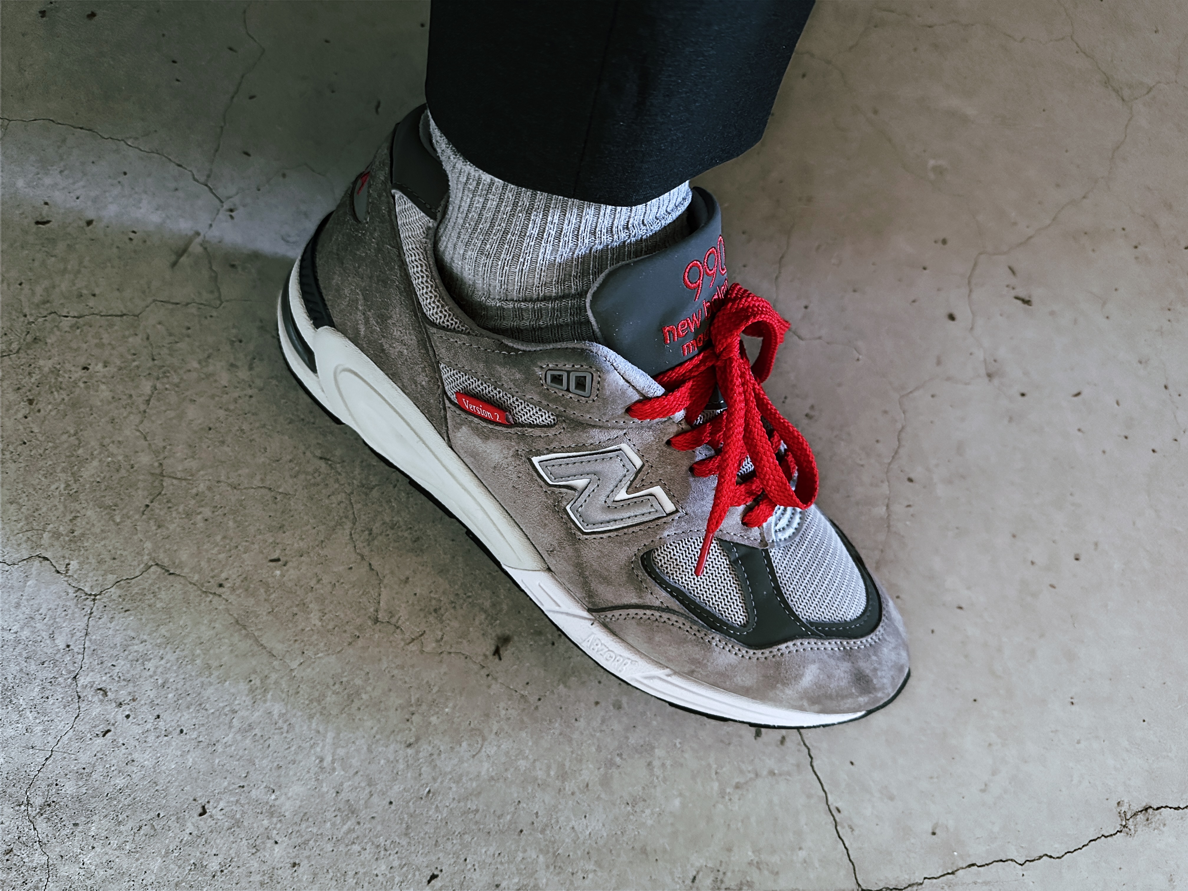 New Balance 990vs2 Made in USA Grey 착용 스타일