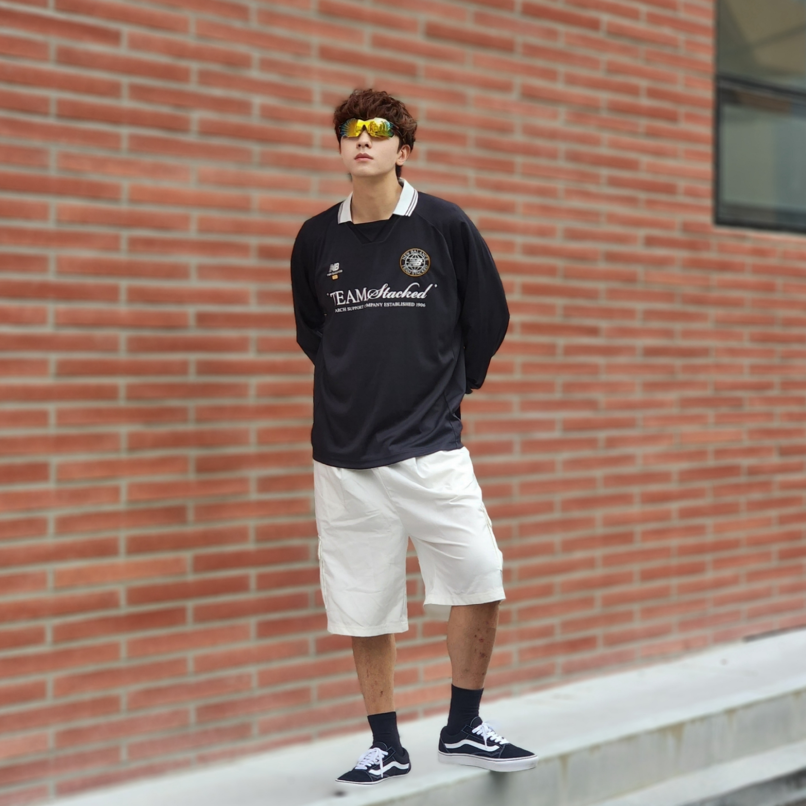 Vans ComfyCush Old Skool Black True white 착용 스타일 - 3