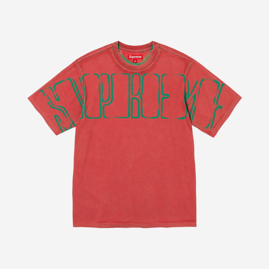 Supreme Overprint Knockout S/S Top Bright Red - 23FW 상세 이미지 1