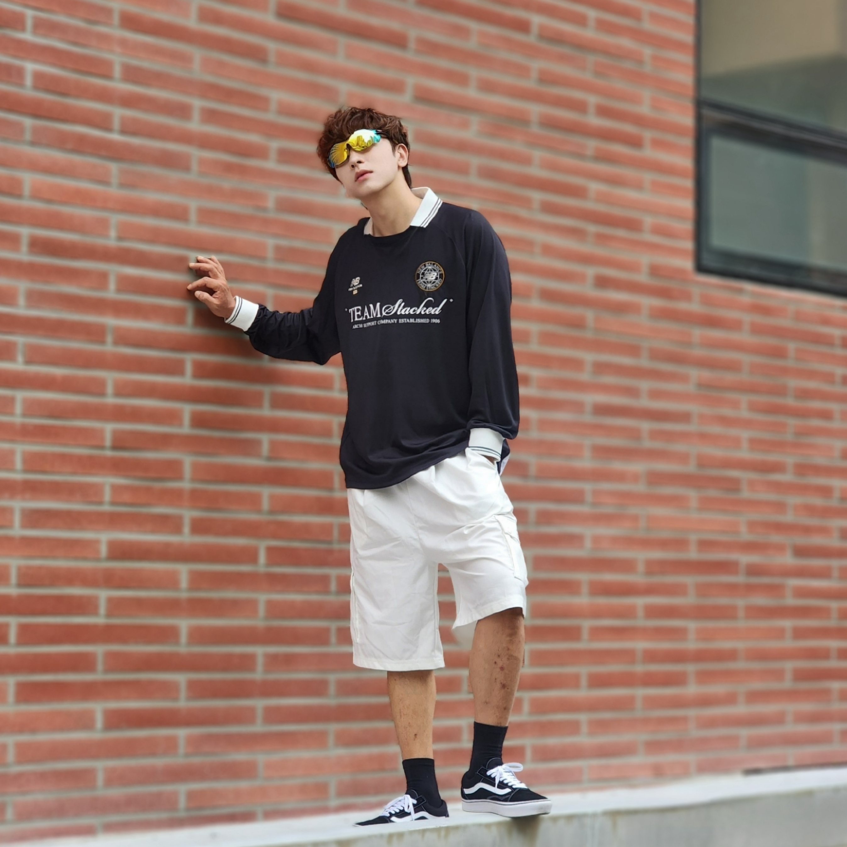 Vans ComfyCush Old Skool Black True white 착용 스타일 - 2