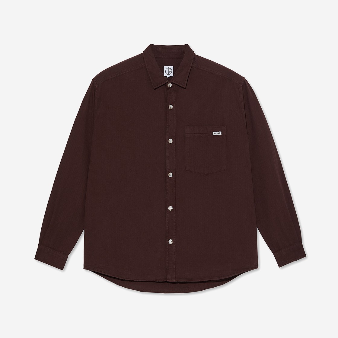 Polar Skate Co Mitchell Herringbone LS Shirt Wine 상세 이미지 1