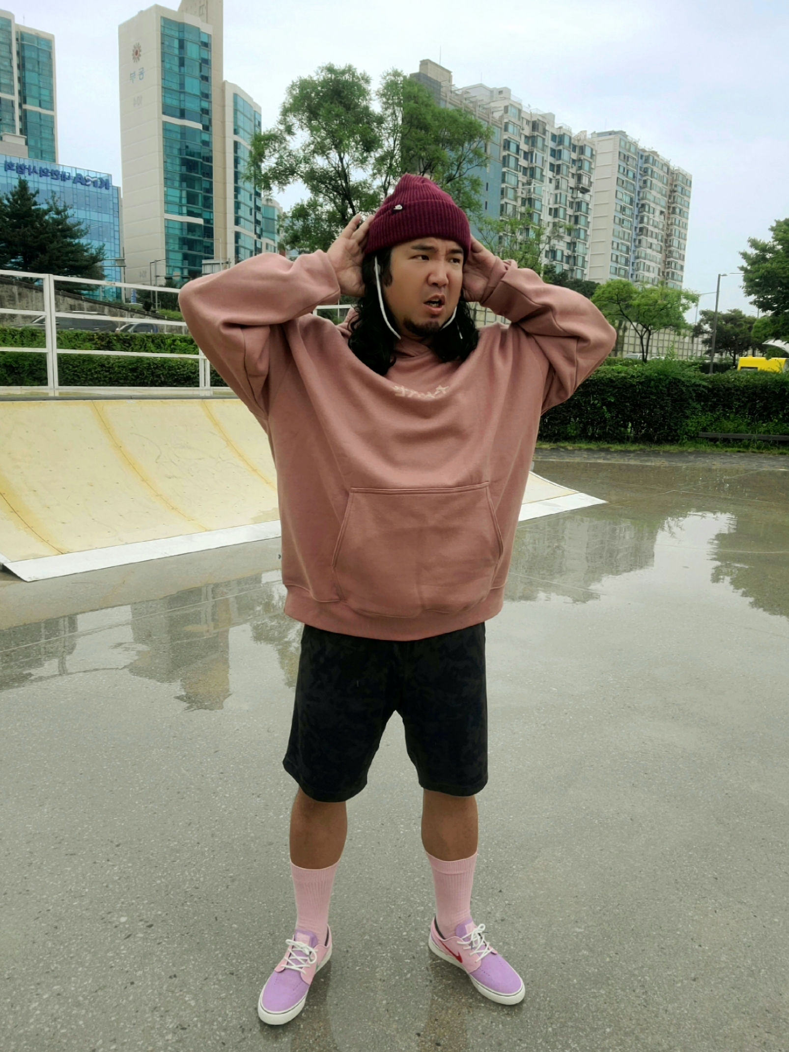Supreme Hanes Boxer Briefs Pink (2 Pack), Nike x Doyenne SB Fleece Pullover Hoodie Fossil Rose - US/EU 착용 스타일 - 4