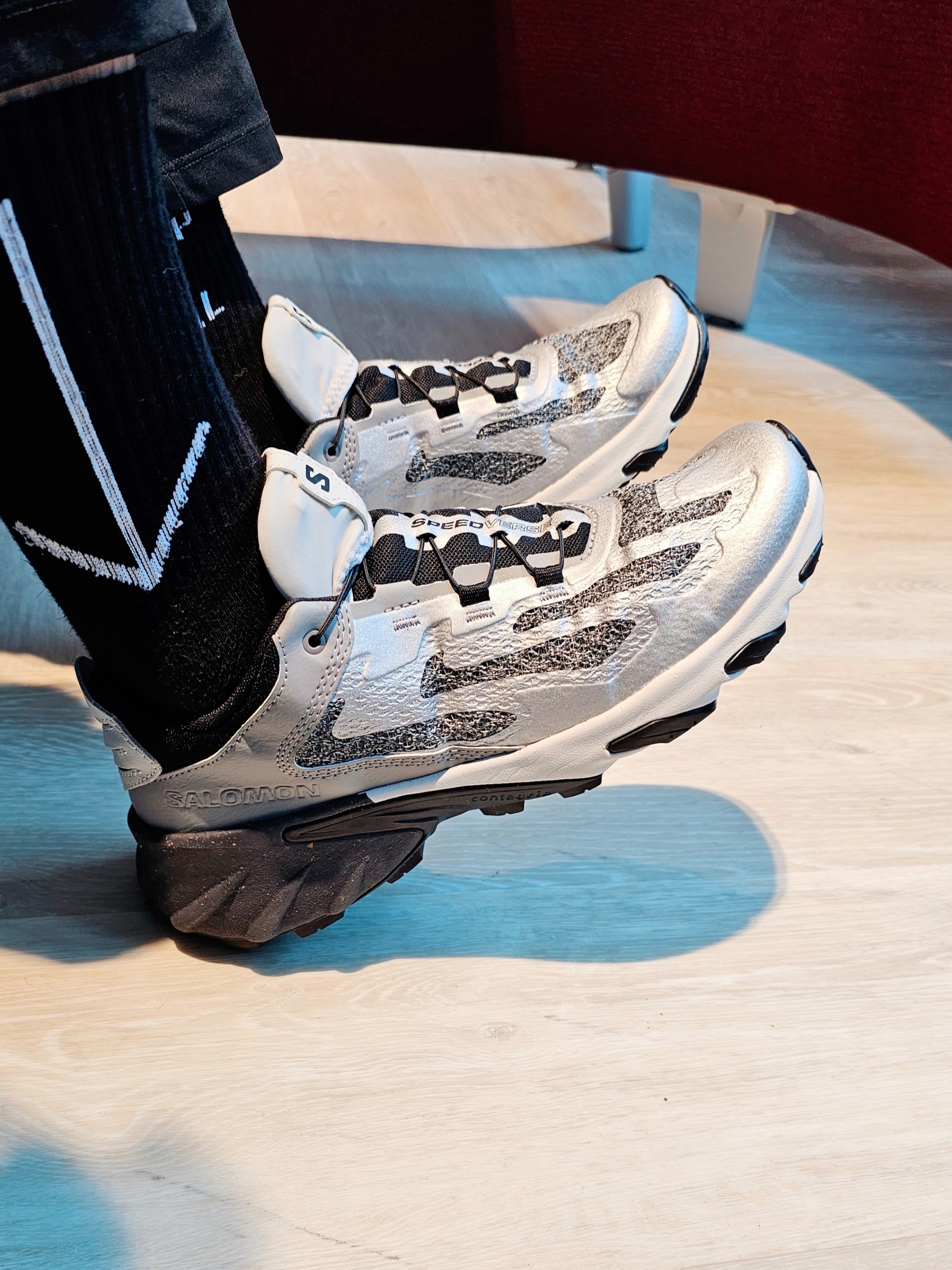 Salomon Speedverse PRG Silver Frost Grey Lunar Rock 착용 스타일
