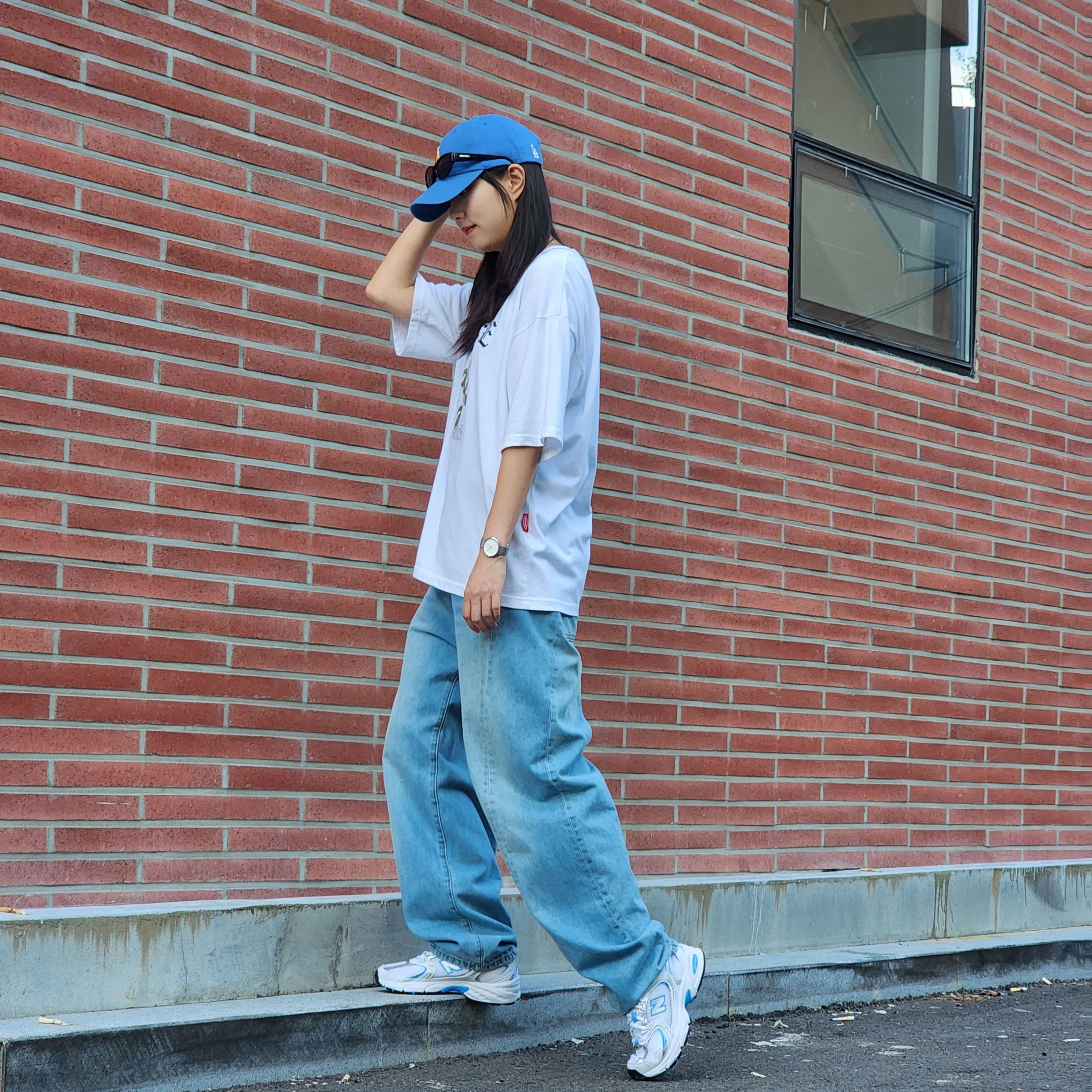 New Balance 530 Sky Blue 착용 스타일