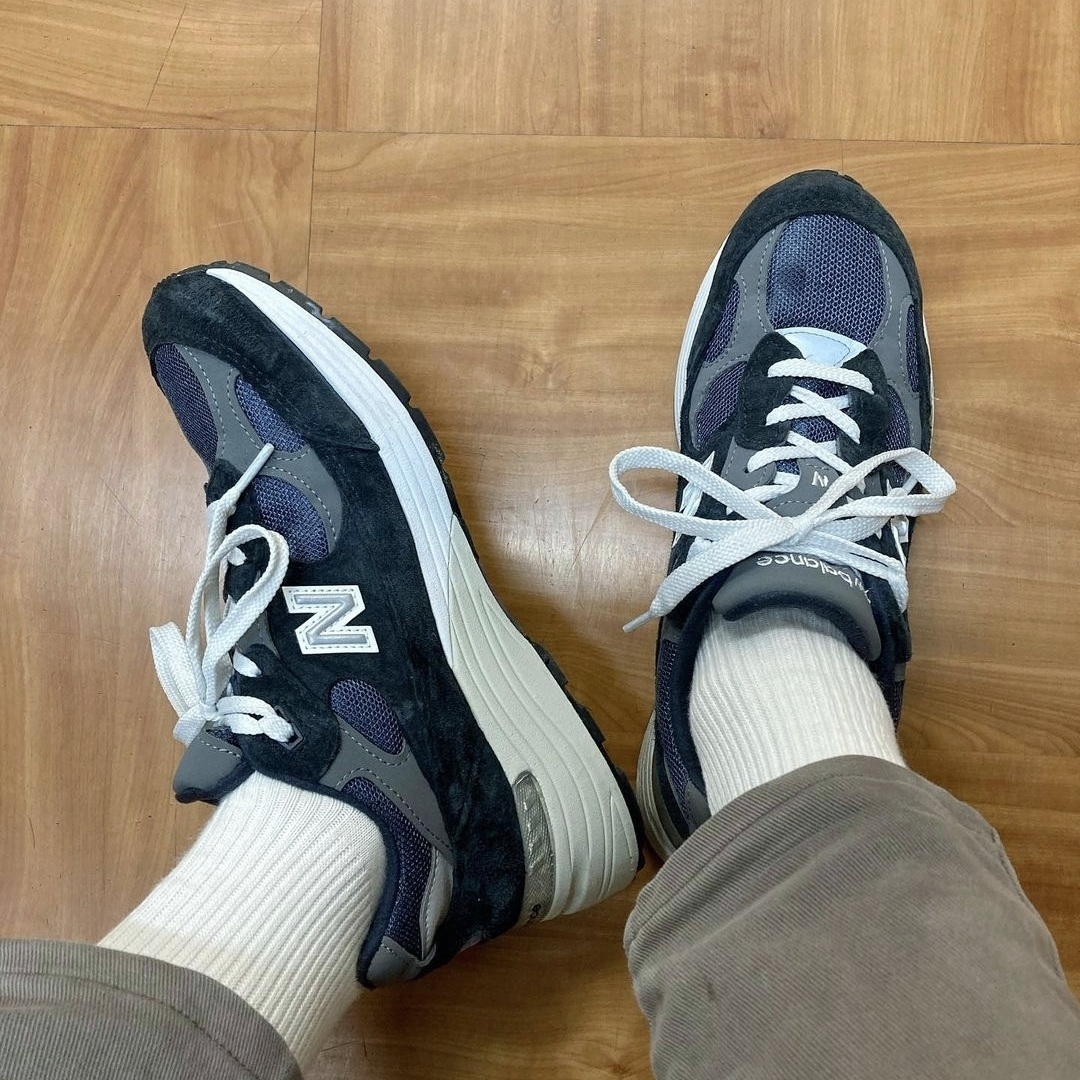 New Balance 992 Made in USA Navy 착용 스타일
