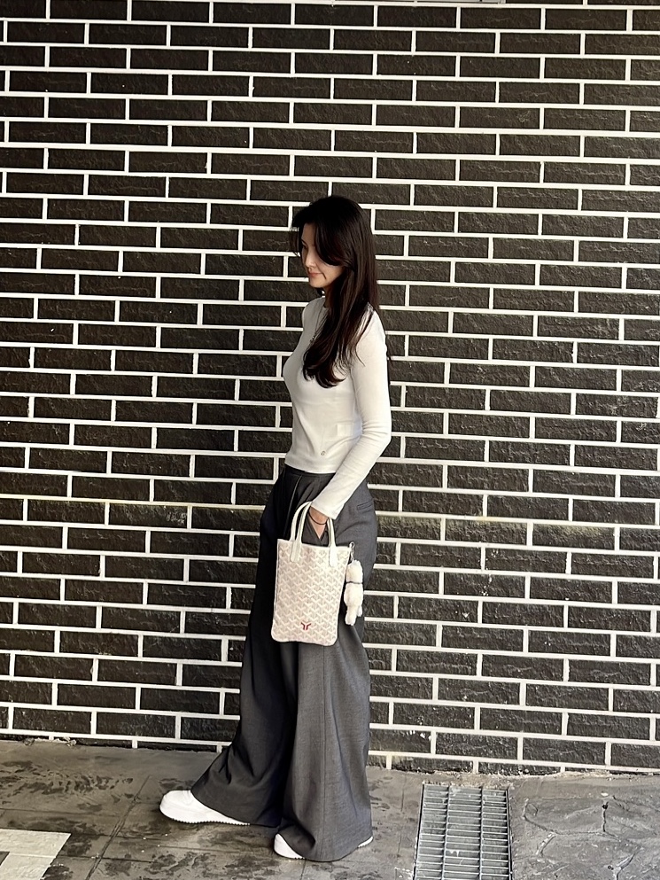 (W) Adidas Forum Bold Cloud White, Goyard Poitiers Claire-Voie Bag Powder Pink 착용 스타일 - 2