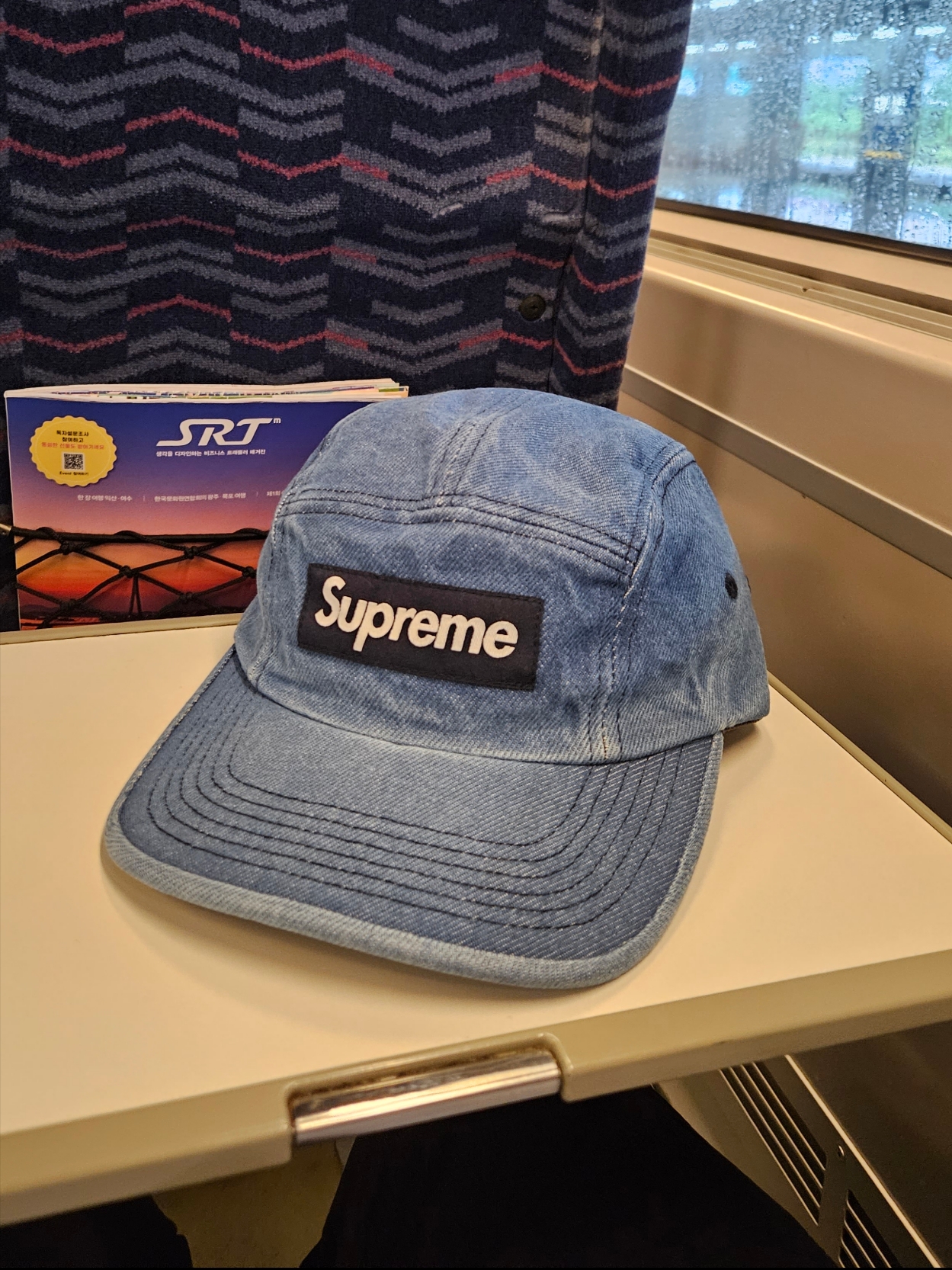 Supreme Washed Chino Twill Camp Cap Denim - 23FW 착용 스타일