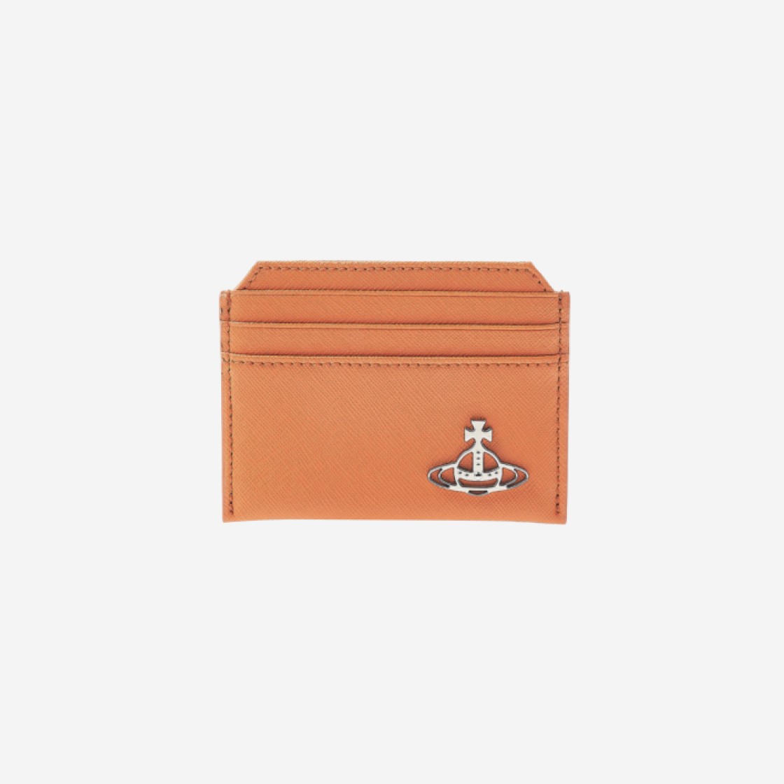 Vivienne Westwood Saffiano Leather Slim Card Holder Orange 상세 이미지 1