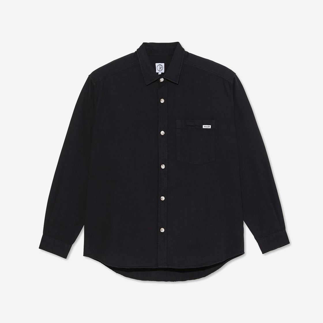 Polar Skate Co Mitchell Herringbone LS Shirt Black 상세 이미지 1