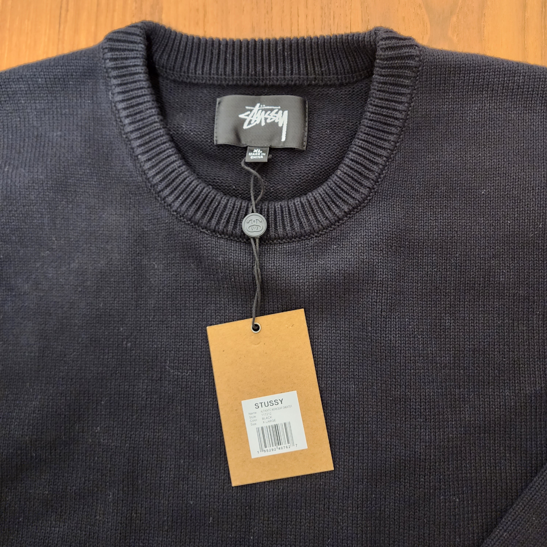 Stussy Authentic Workgear Sweater Black 착용 스타일 - 3