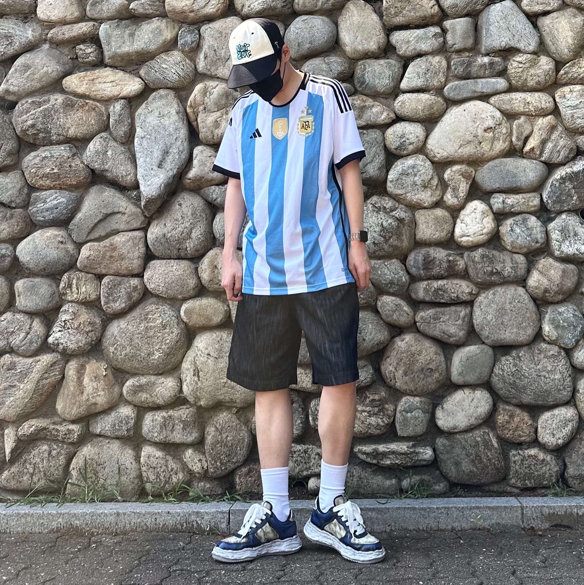 Adidas Argentina Home Jersey 2022 Winners 3-Star White Light Blue - US Sizing (Non Marking Ver.), Maison Mihara Yasuhiro Wayne OG Sole Brushed Patent Low-top Sneakers Blue 착용 스타일 - 2